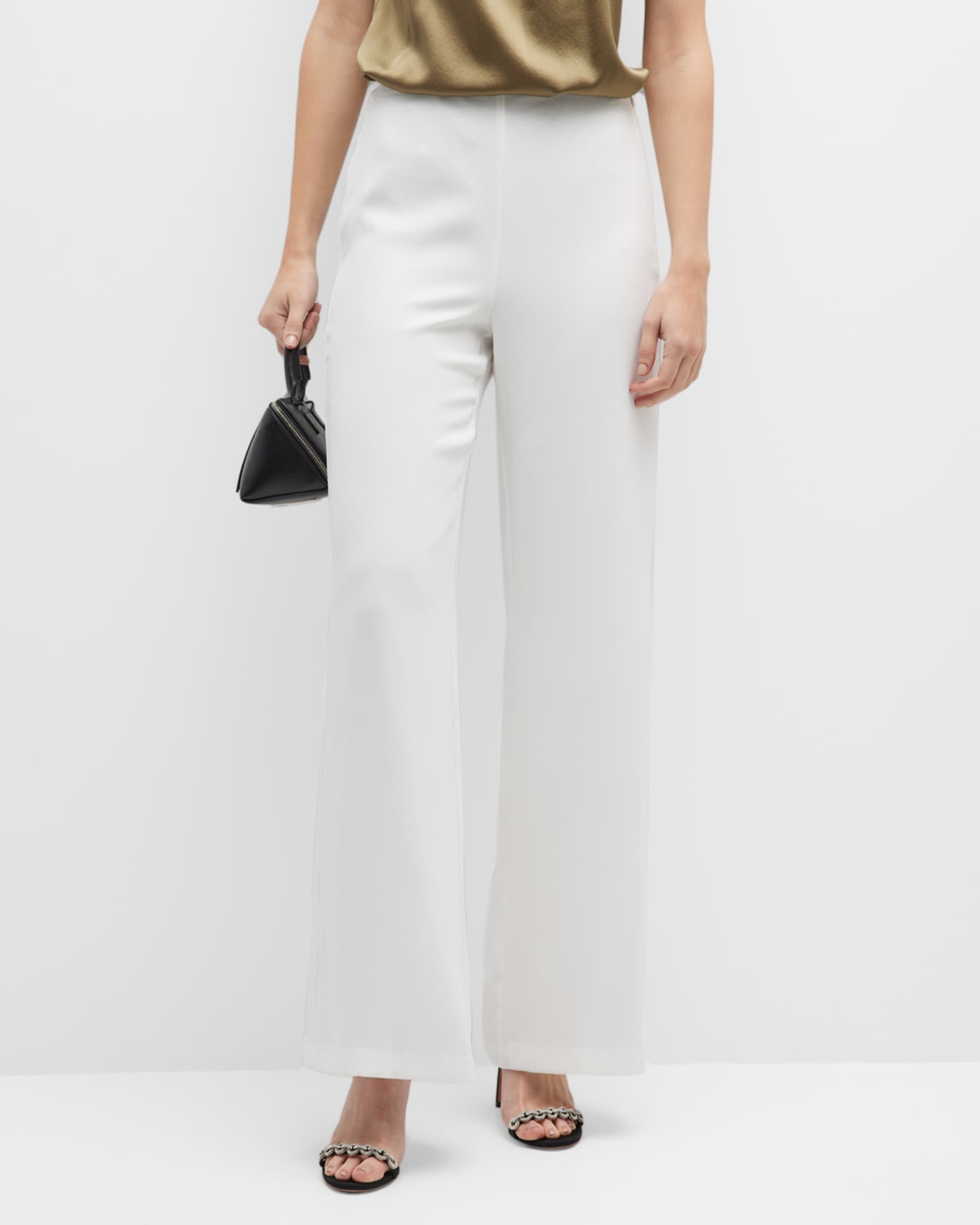 Rowen High-Rise Flare Crepe Pants 1