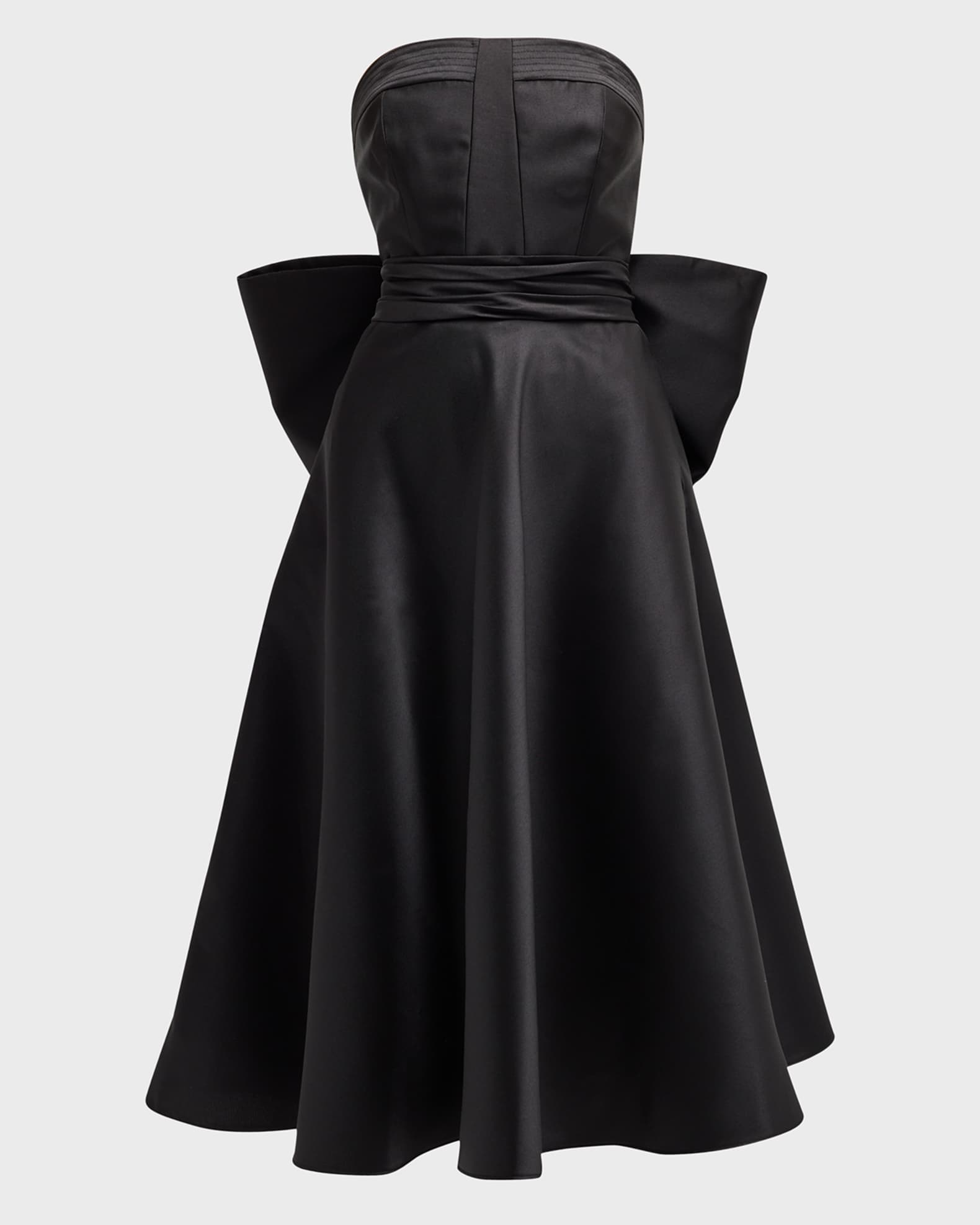 Toccin Oversize Bow Illusion TeaLength Dress Neiman Marcus