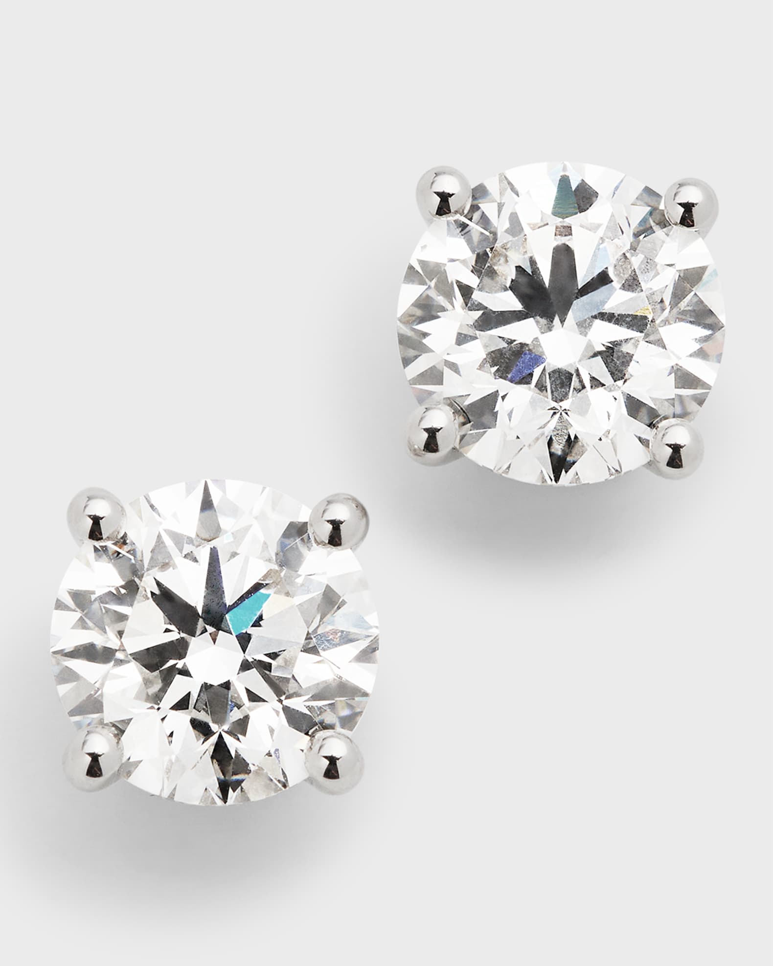 Lab Grown Diamond 18K White Gold Round Stud Earrings 0