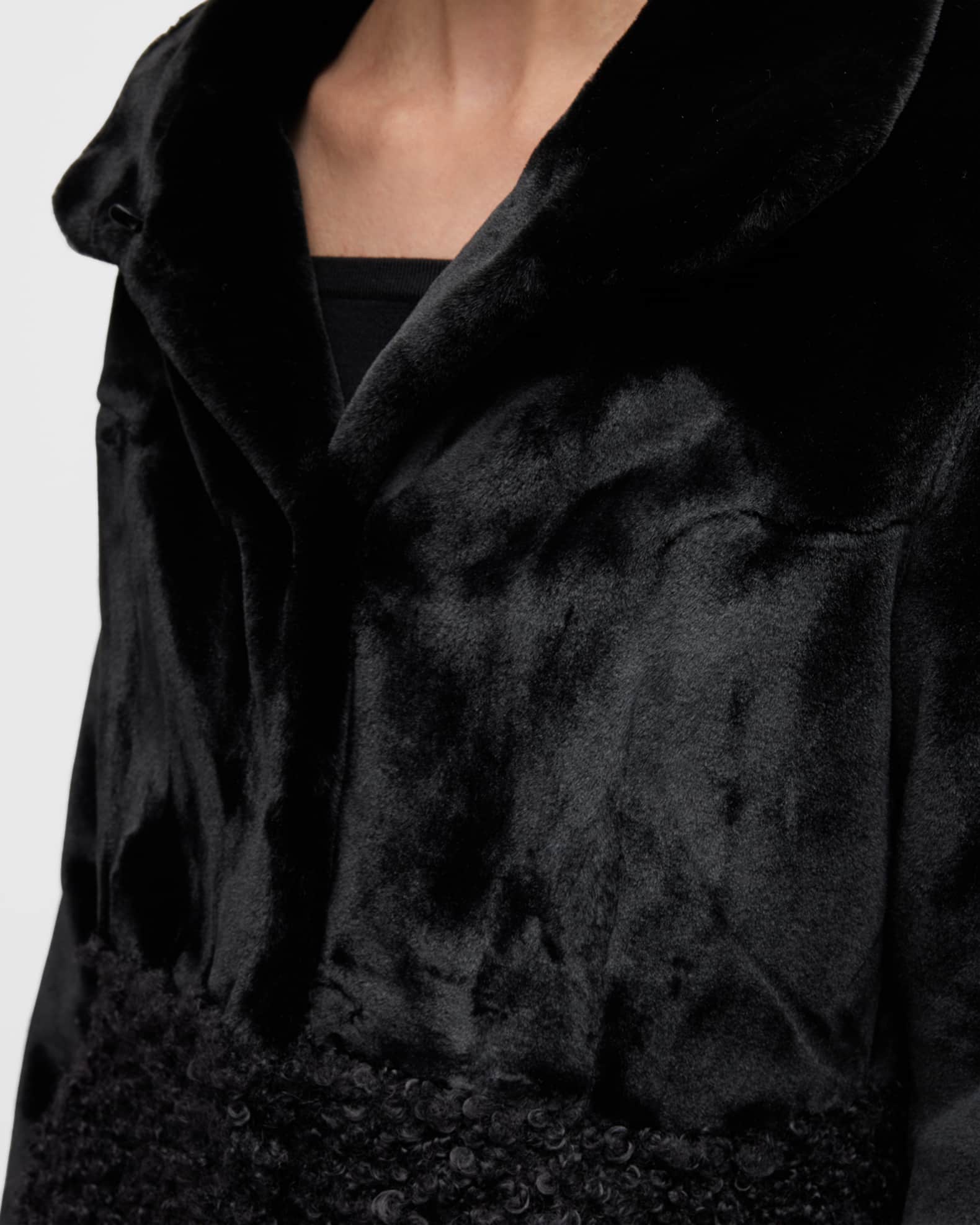 Belle Fare Mixed Media Faux Fur Parka Coat Neiman Marcus