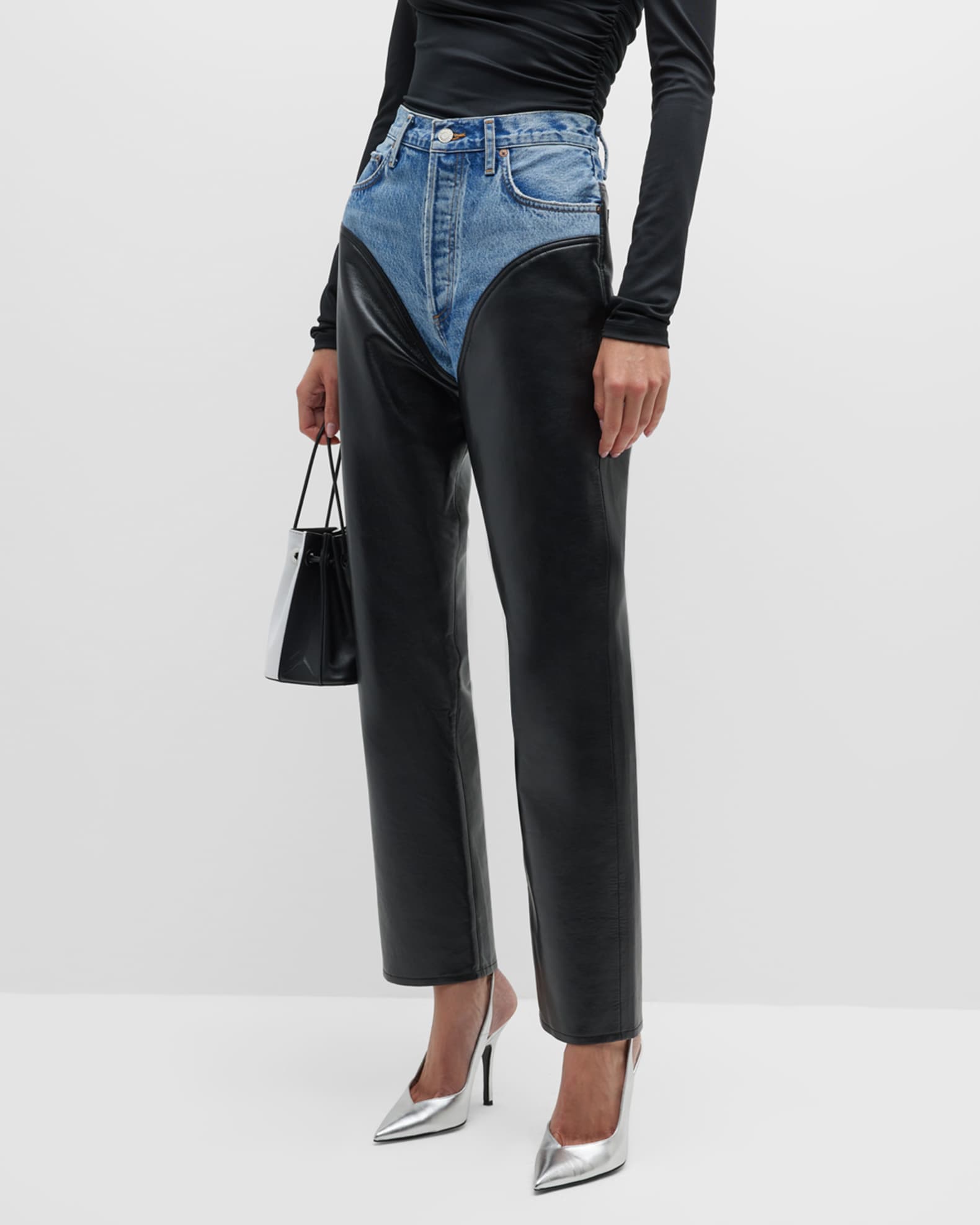 AGOLDE Harley Combo Straight Jeans Neiman Marcus