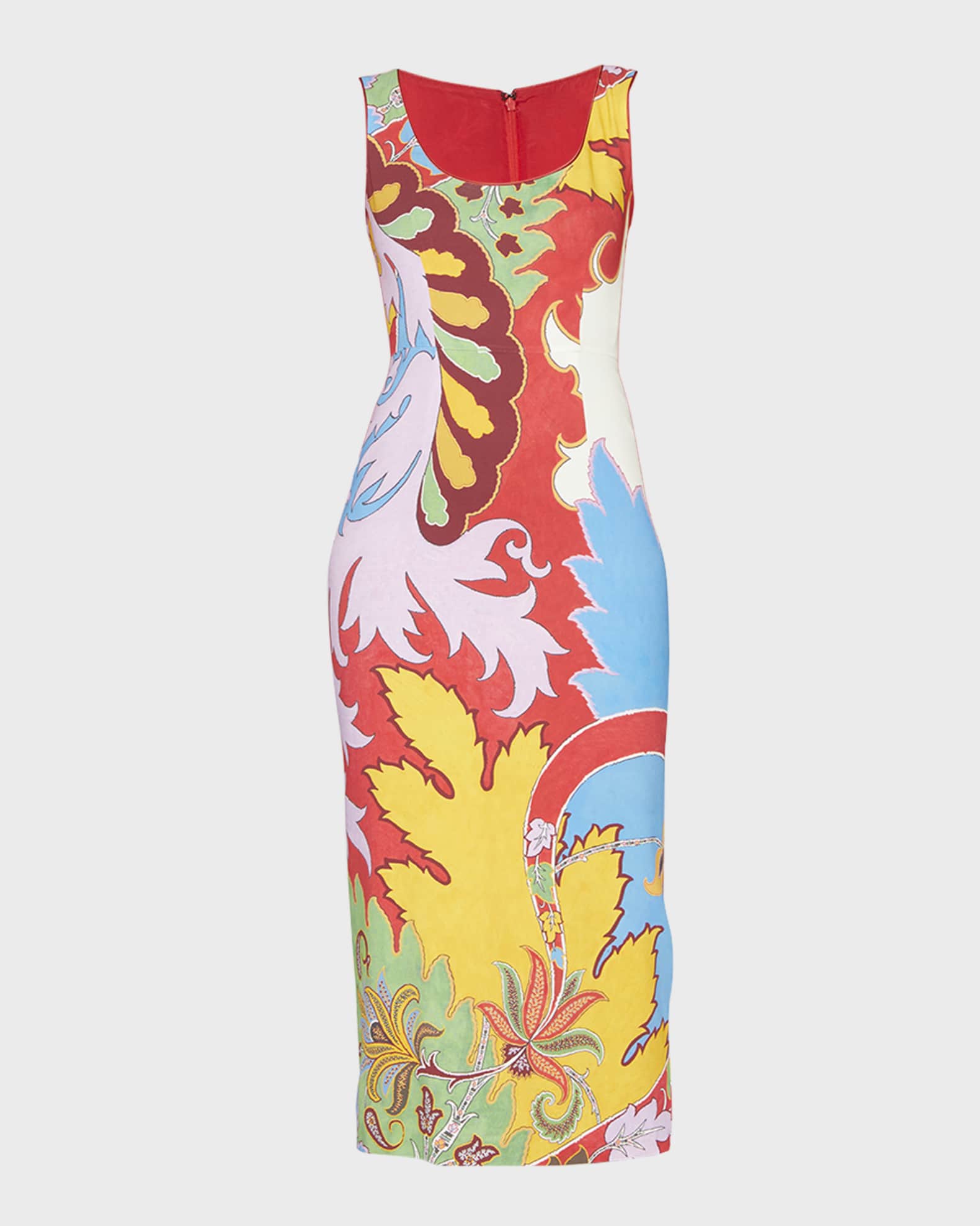 Etro Blooming PaisleyPrint Midi Dress Neiman Marcus