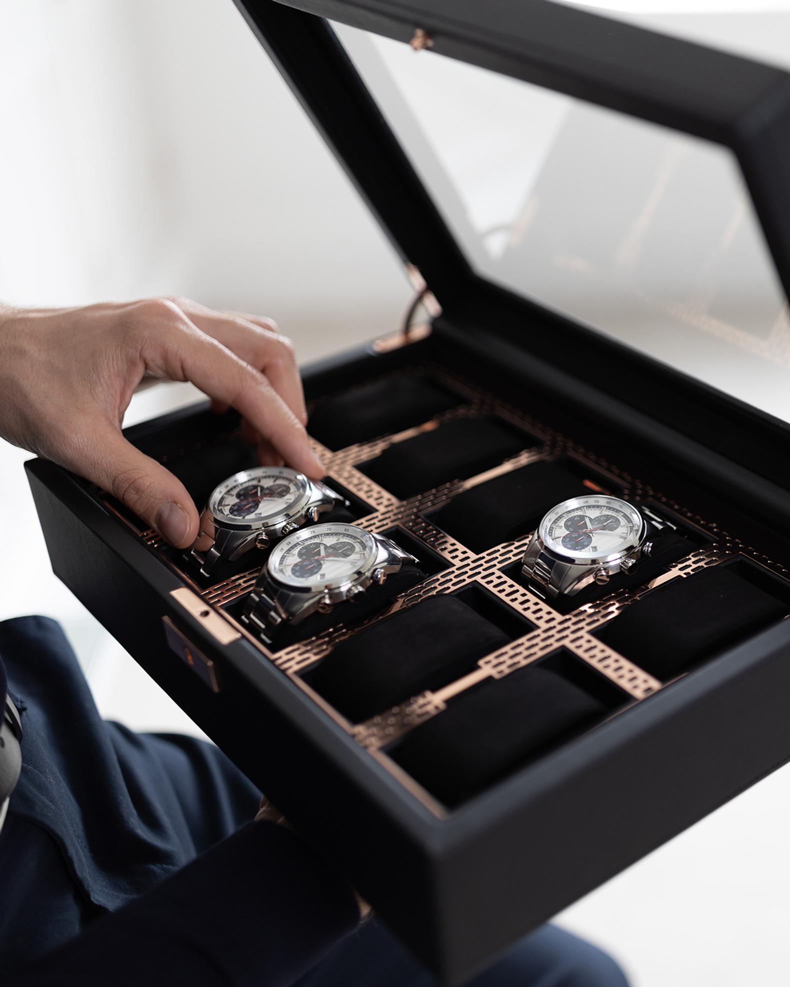 WOLF Axis 10-Piece Watch Box | Neiman Marcus