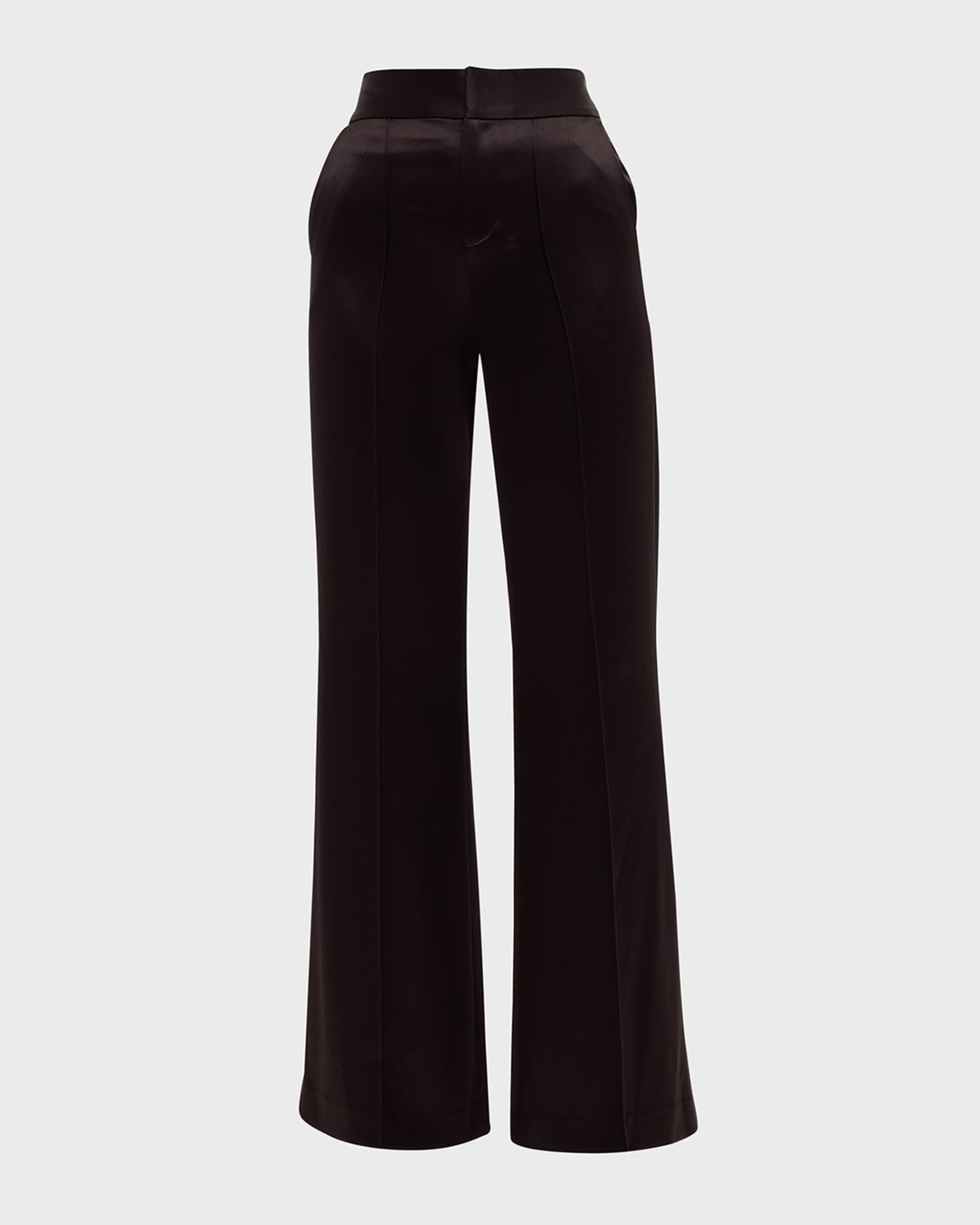 Dylan Satin High-Rise Wide-Leg Pants 1