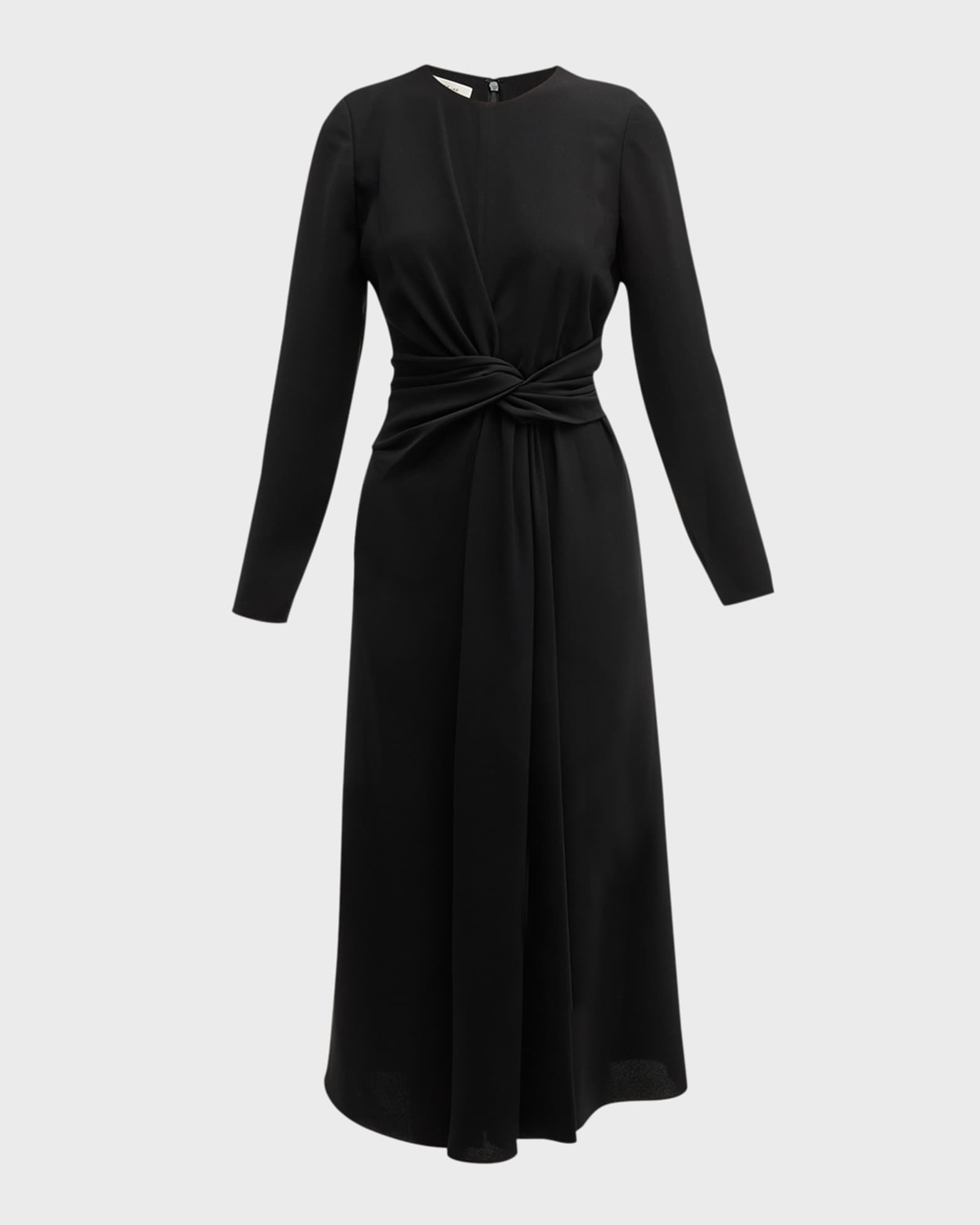 Lafayette 148 New York FrontTwist LongSleeve Midi Dress Neiman Marcus