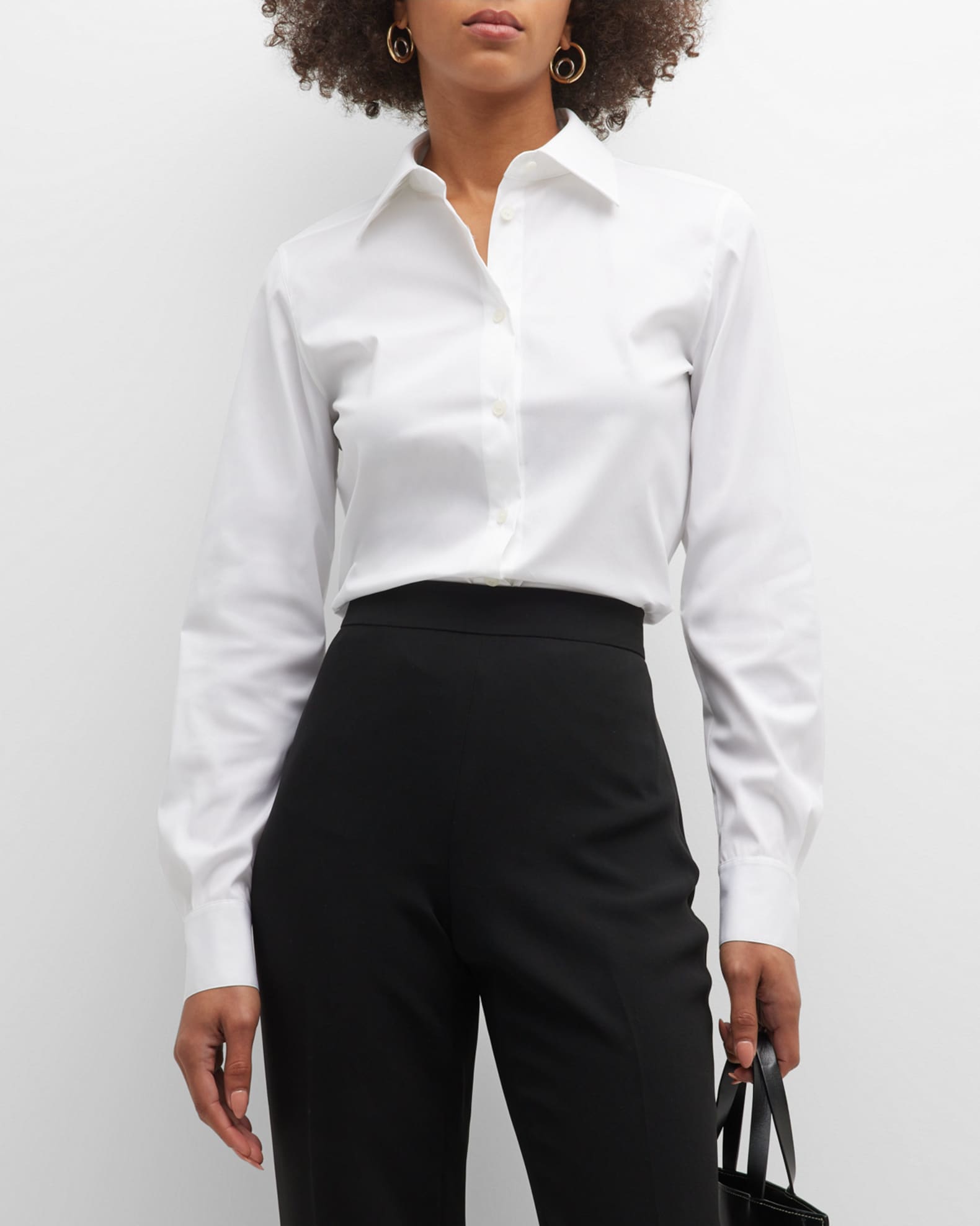 Lafayette 148 New York Button-Down Spread-Collar Shirt | Neiman Marcus