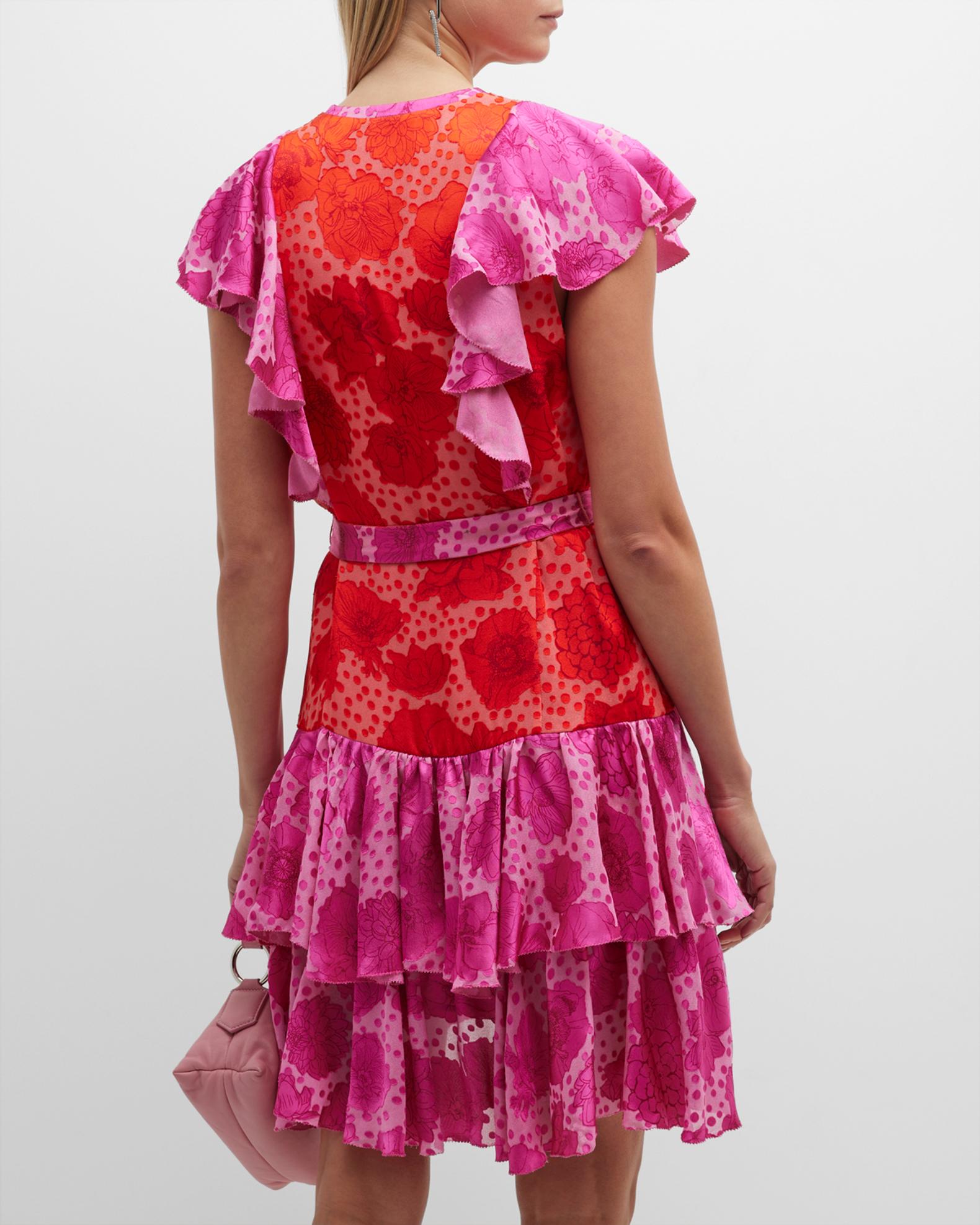 Le Superbe Aurora Flora Lil Flirt Floral Ruffle Mini Dress | Neiman Marcus
