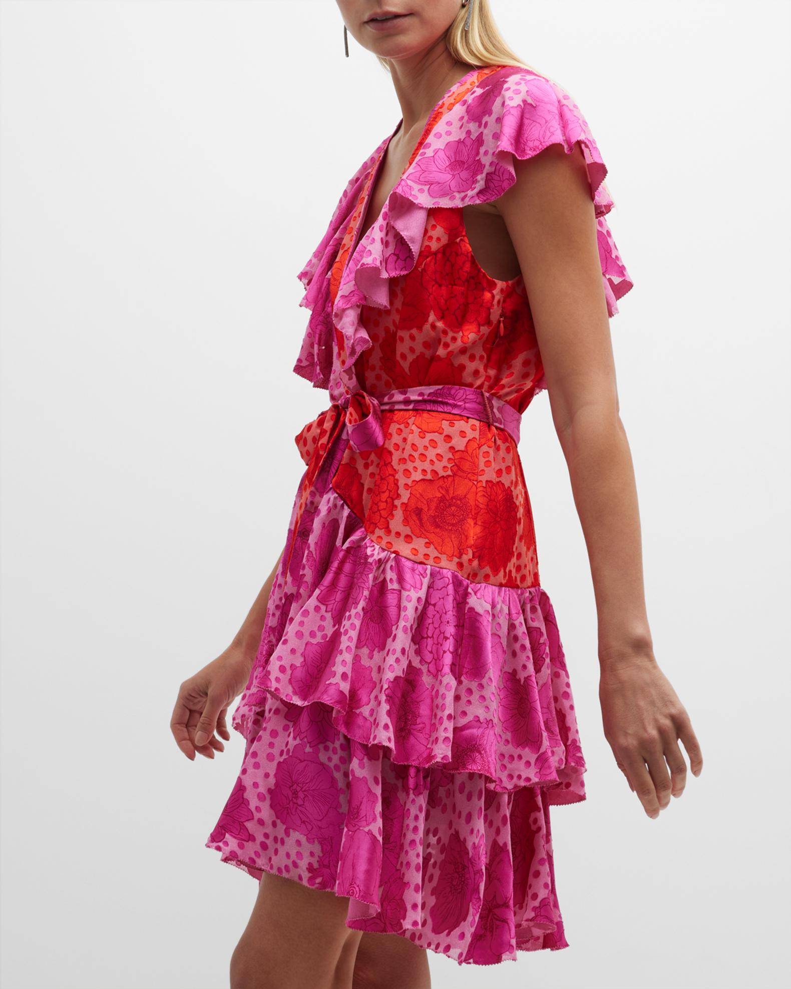 Le Superbe Aurora Flora Lil Flirt Floral Ruffle Mini Dress | Neiman Marcus