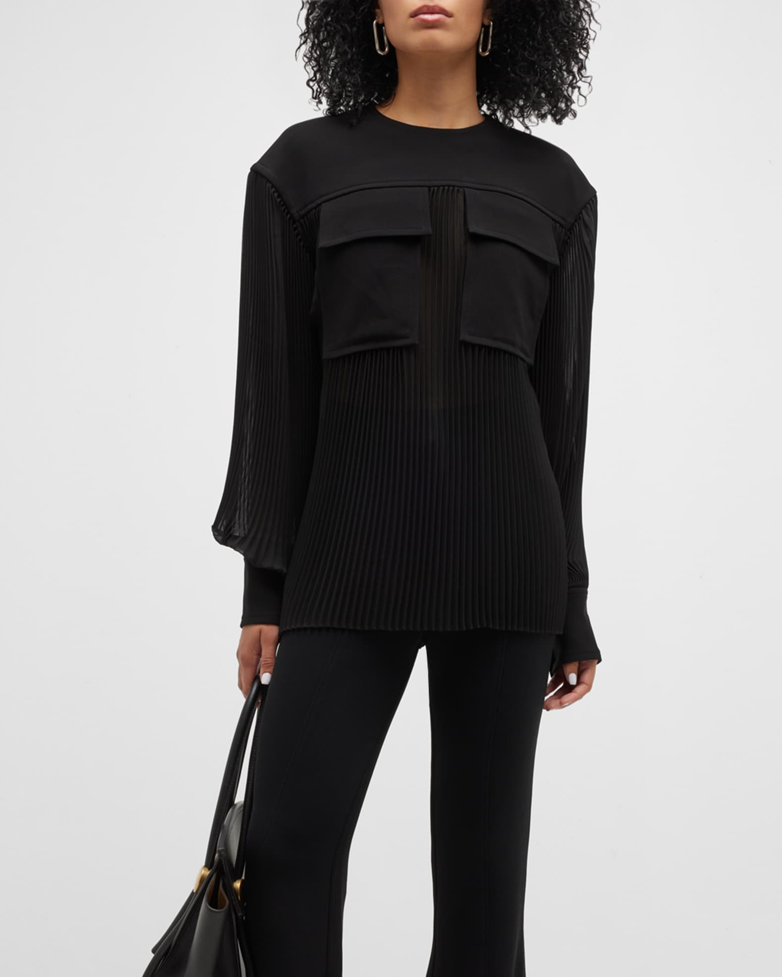 Sheer Combination Stitch Blouse を安く買 レディース | qofl.lk