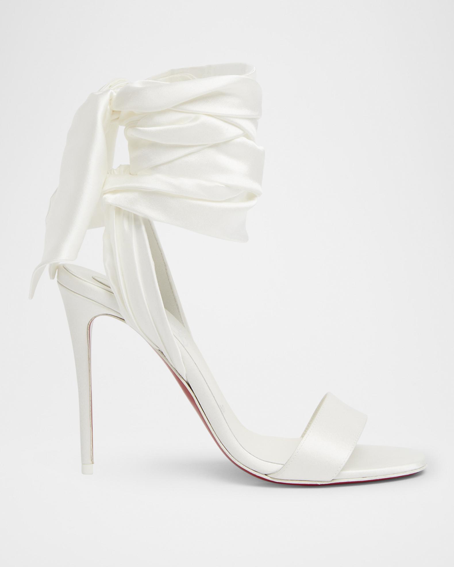 ルブタンのリボンのミュール Christian Louboutin 100mm Ribbon Ankle-Wrap Stiletto Sandals