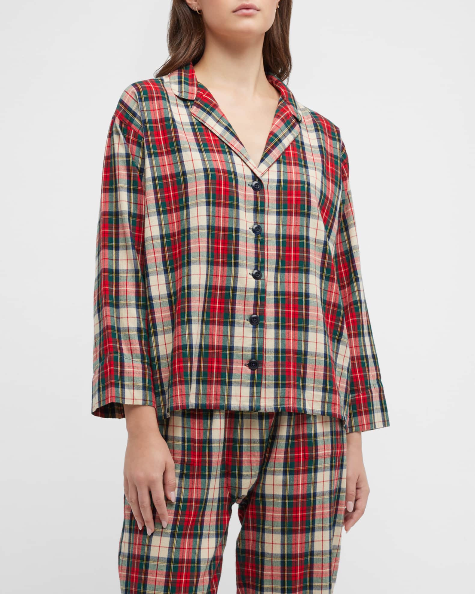 The Great Plaid ButtonDown Pajama Shirt Neiman Marcus