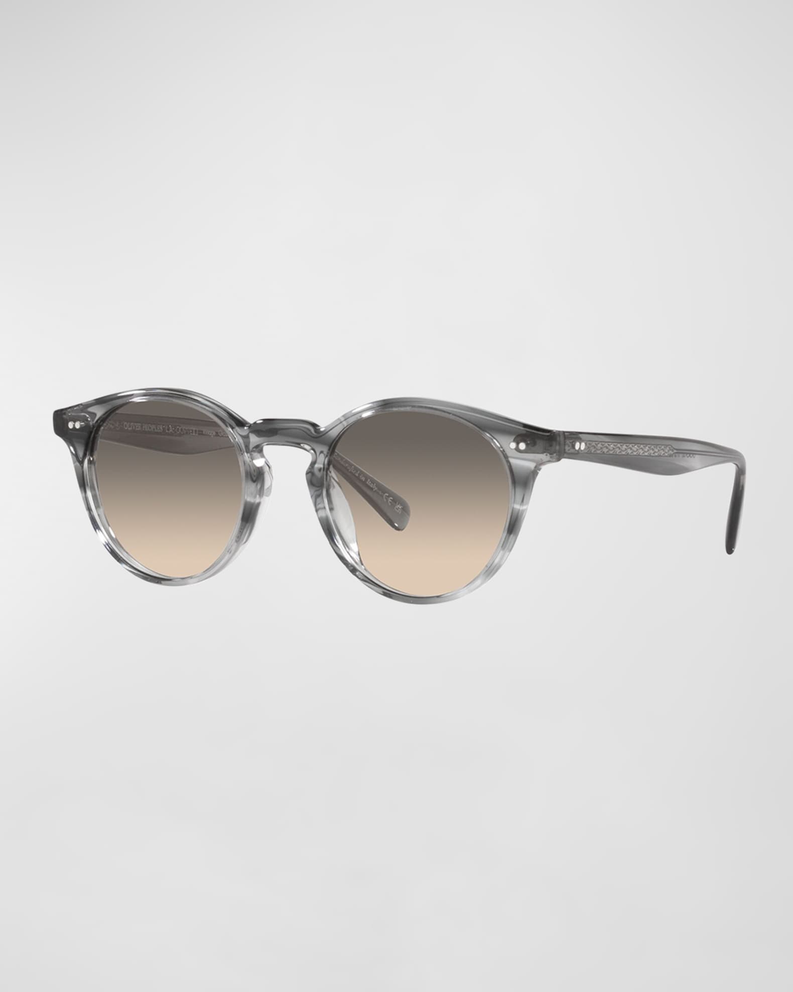 Men's The Romare Sun Keyhole-Bridge Round Sunglasses 0
