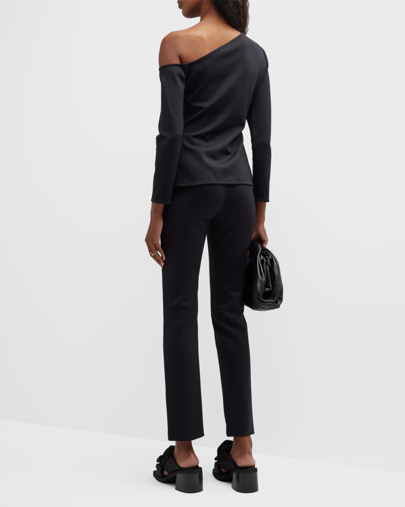 Rosetta Getty One Shoulder Long Sleeve Top Neiman Marcus