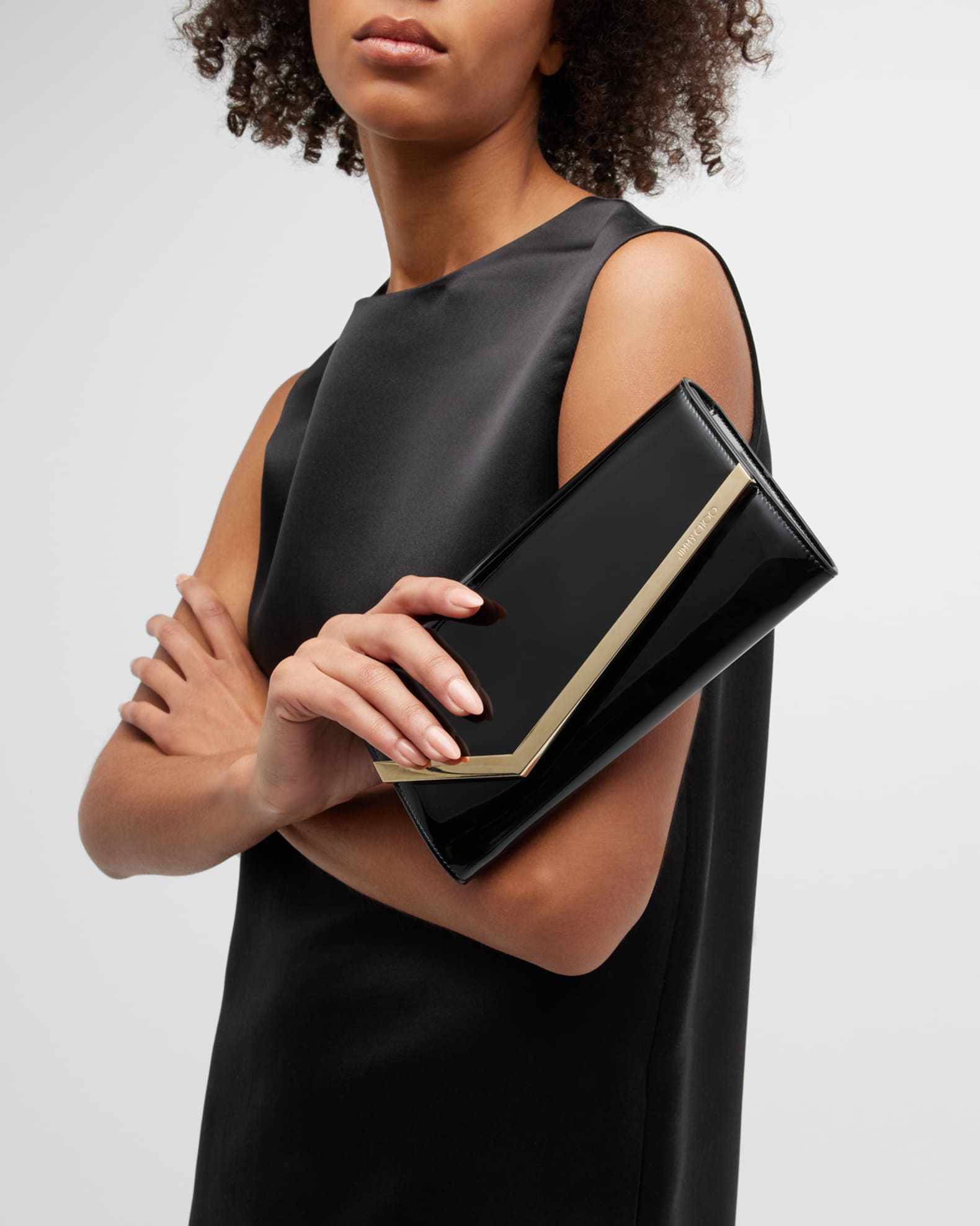 Jimmy Choo Emmie Flap Patent Leather Clutch Bag | Neiman Marcus