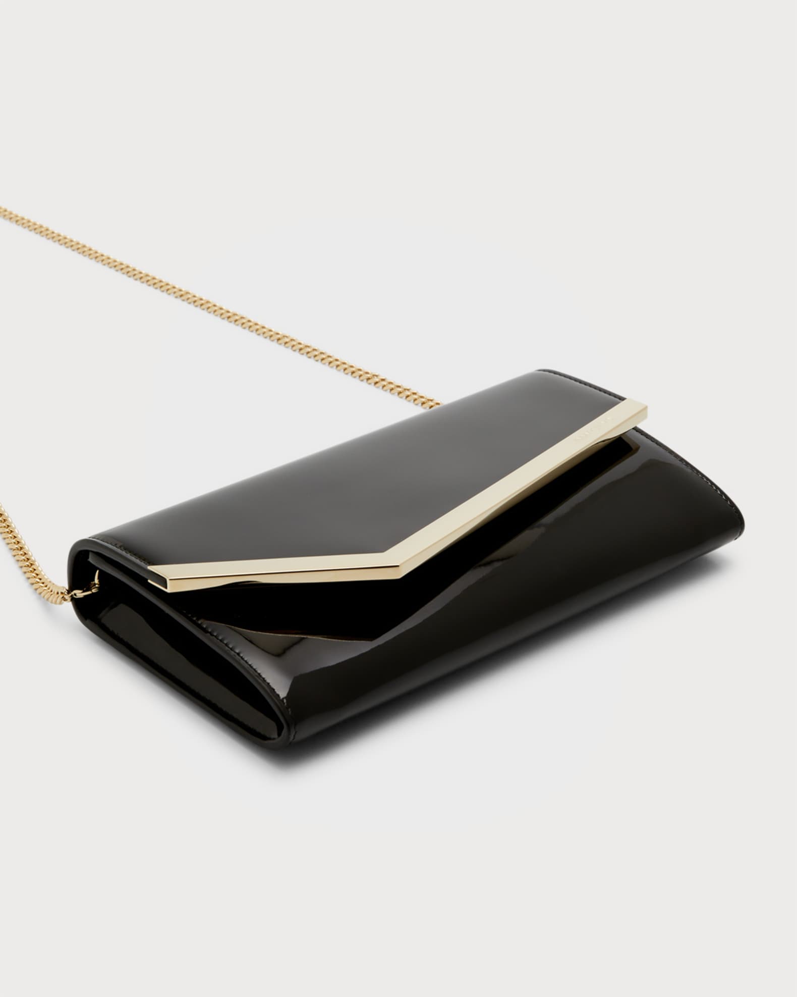 Emmie Flap Patent Leather Clutch Bag 1