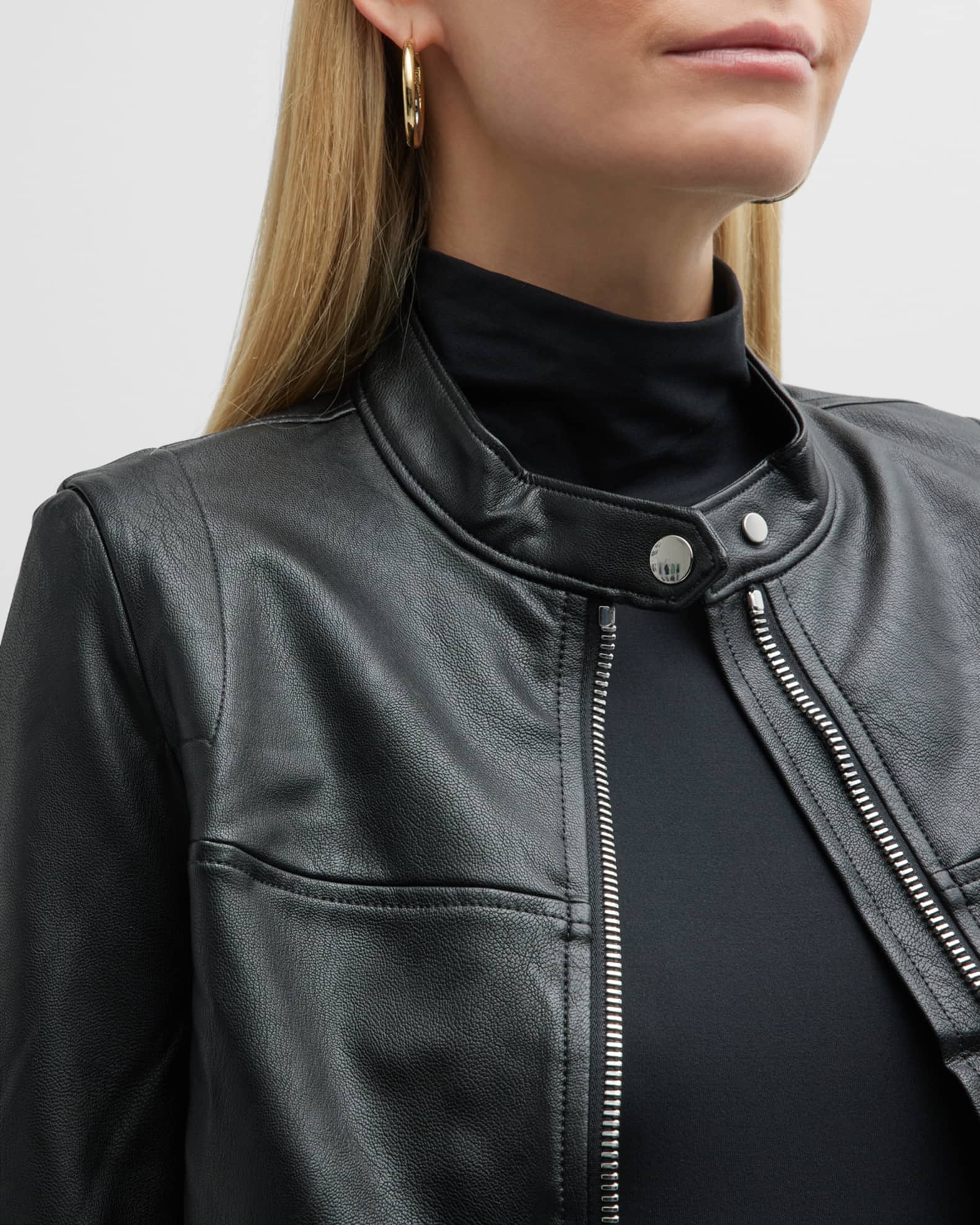 Leather-Like Moto Jacket