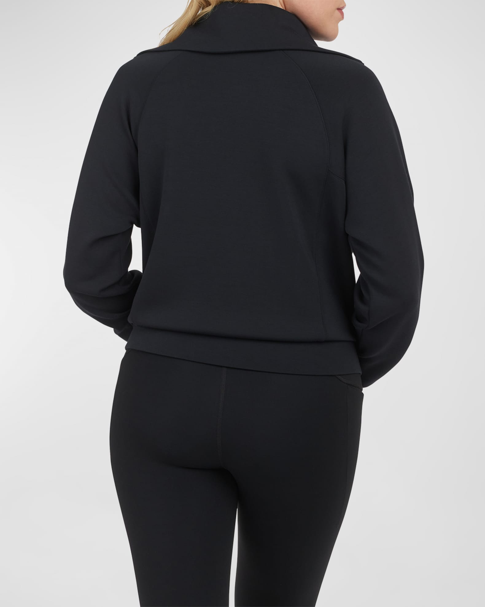 SPANX AirEssentials "Got Ya Covered" Schwarzer Pullover Mock Neck Gr