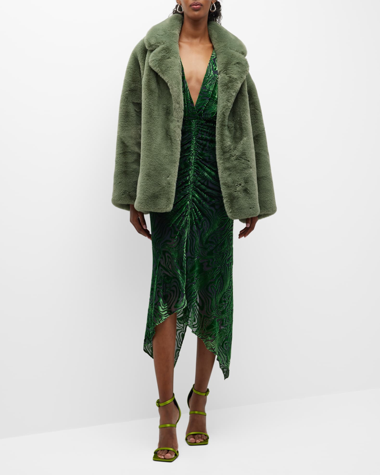 STAND Savannah Oversize Faux fur Coat Neiman Marcus