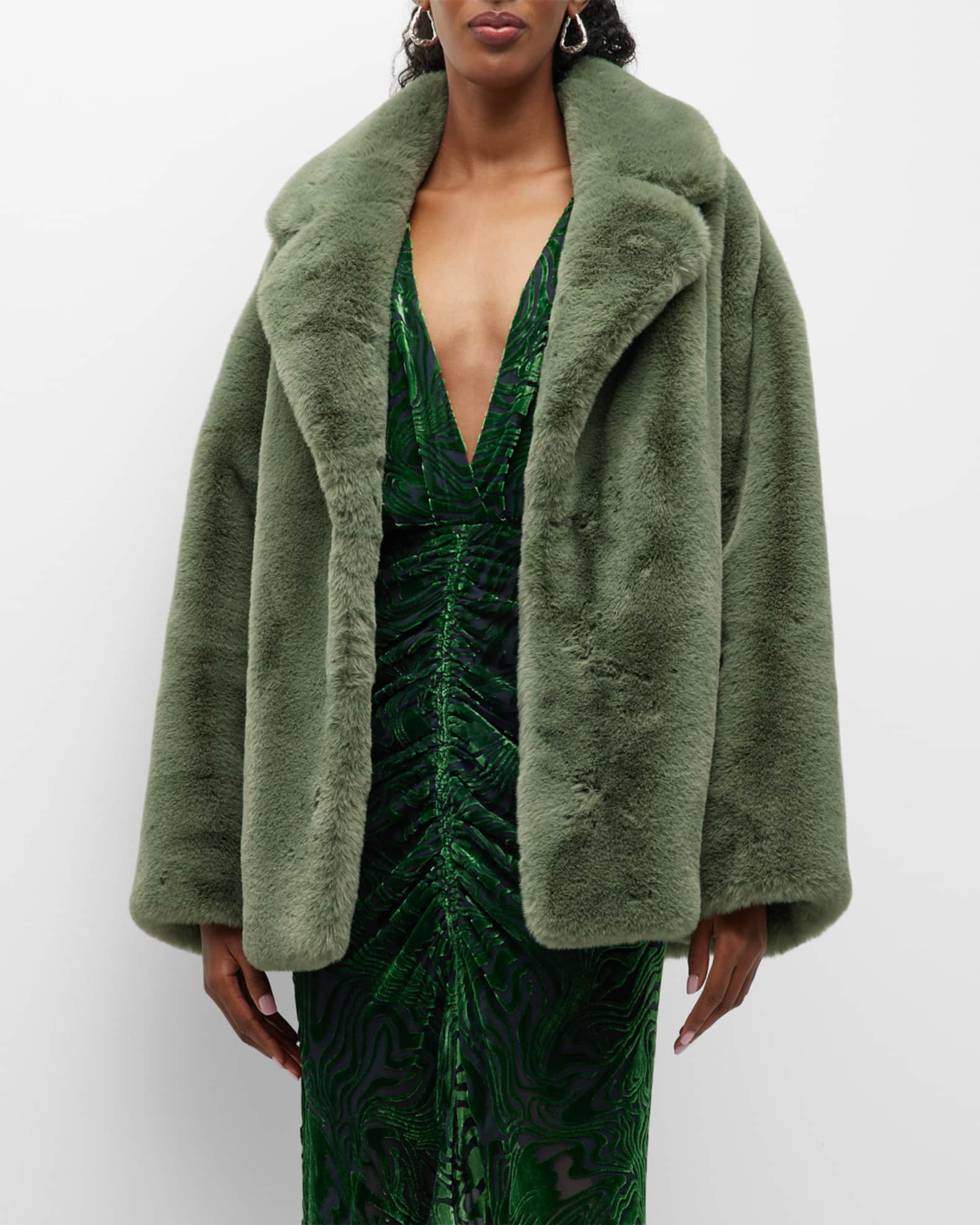 STAND Savannah Oversize Faux fur Coat Neiman Marcus