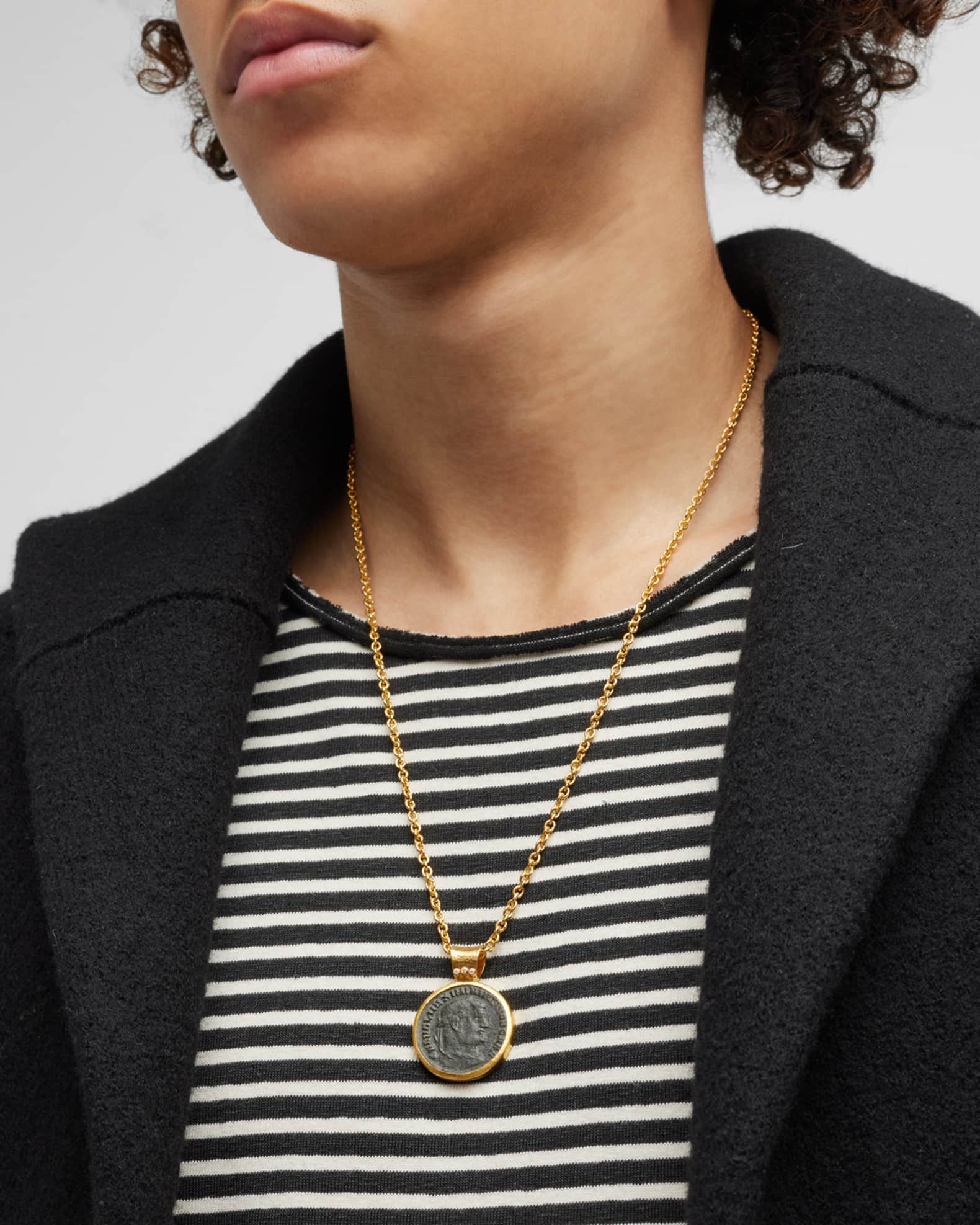 Mens coin necklace deals
