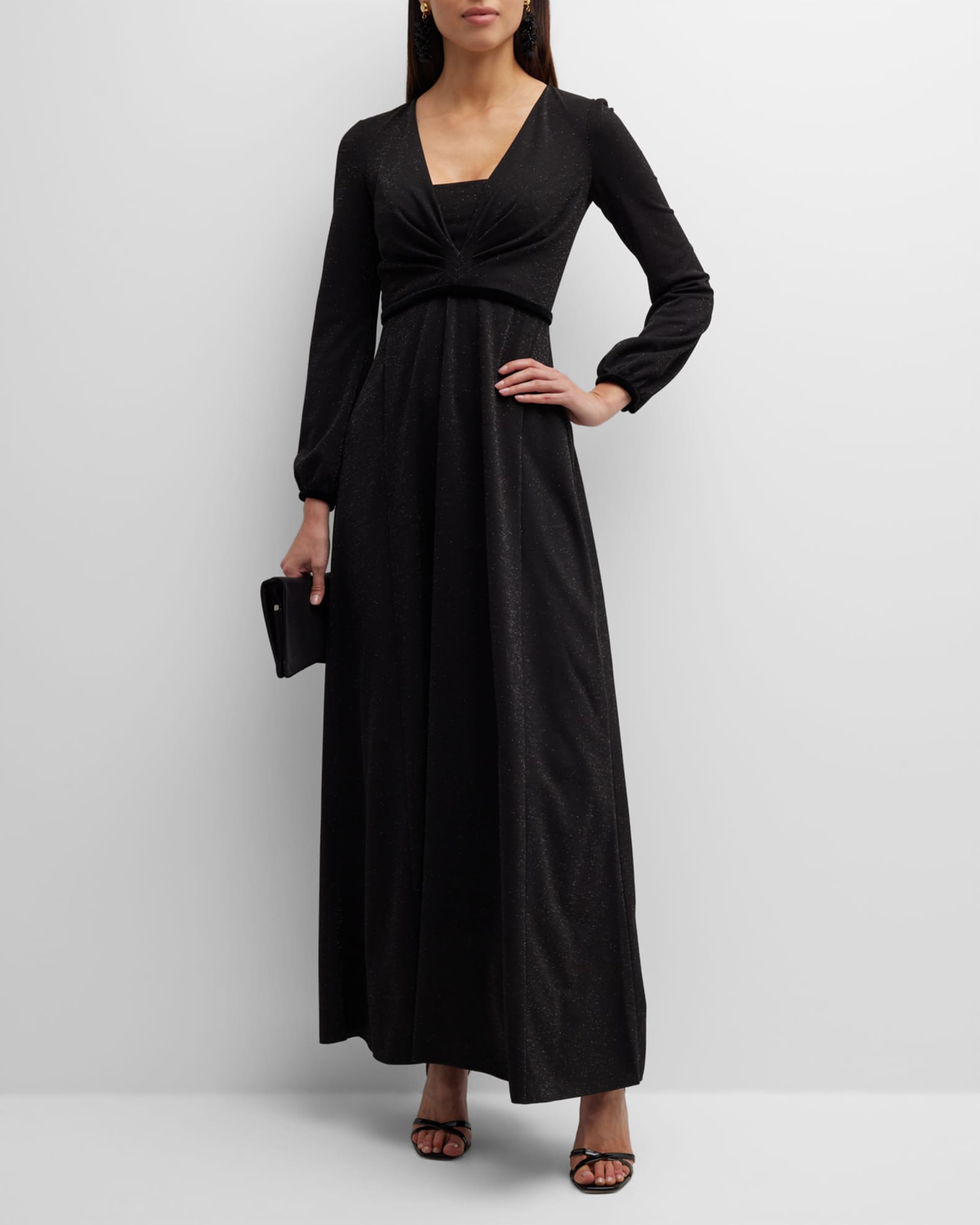 V neck jersey maxi dress top