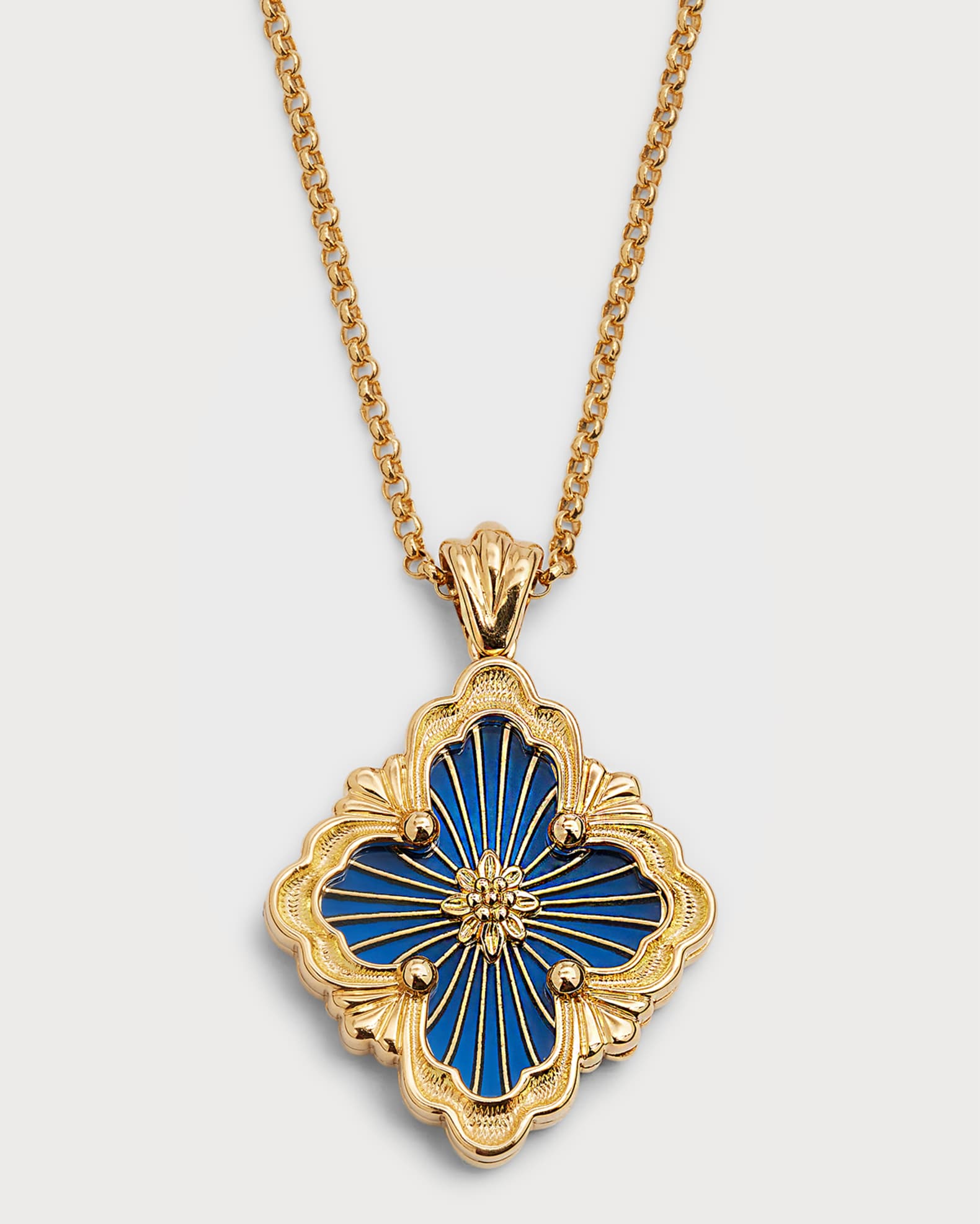 Buccellati Opera Tulle Pendant Necklace in Big Motif Blue and 18K Yellow Gold