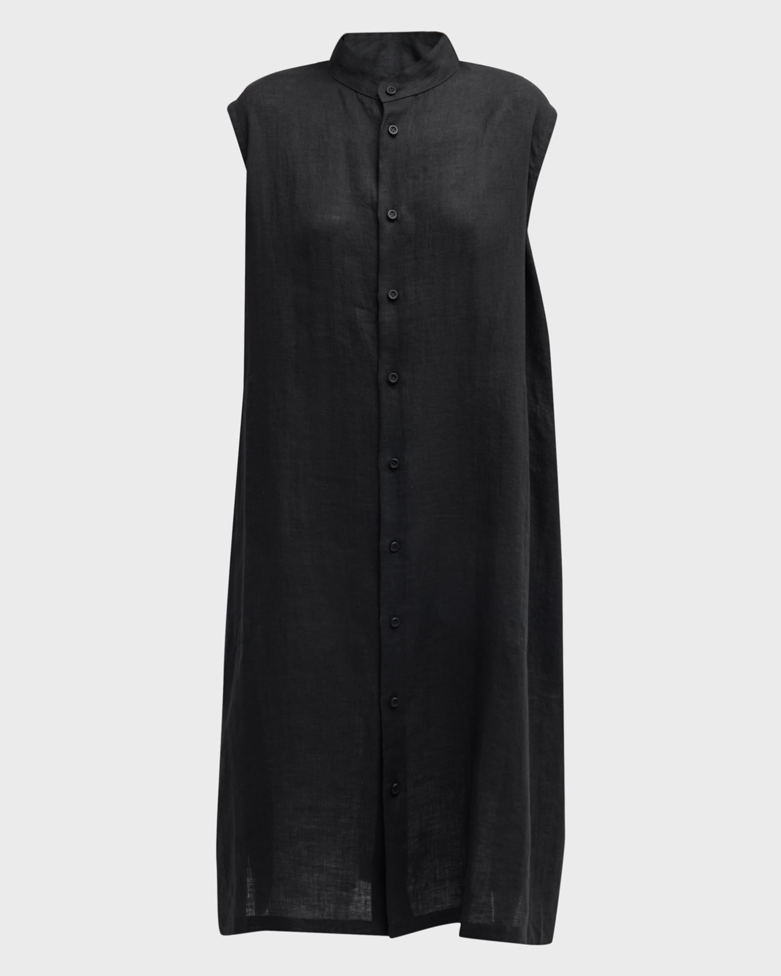 Collarless sleeveless dress best sale