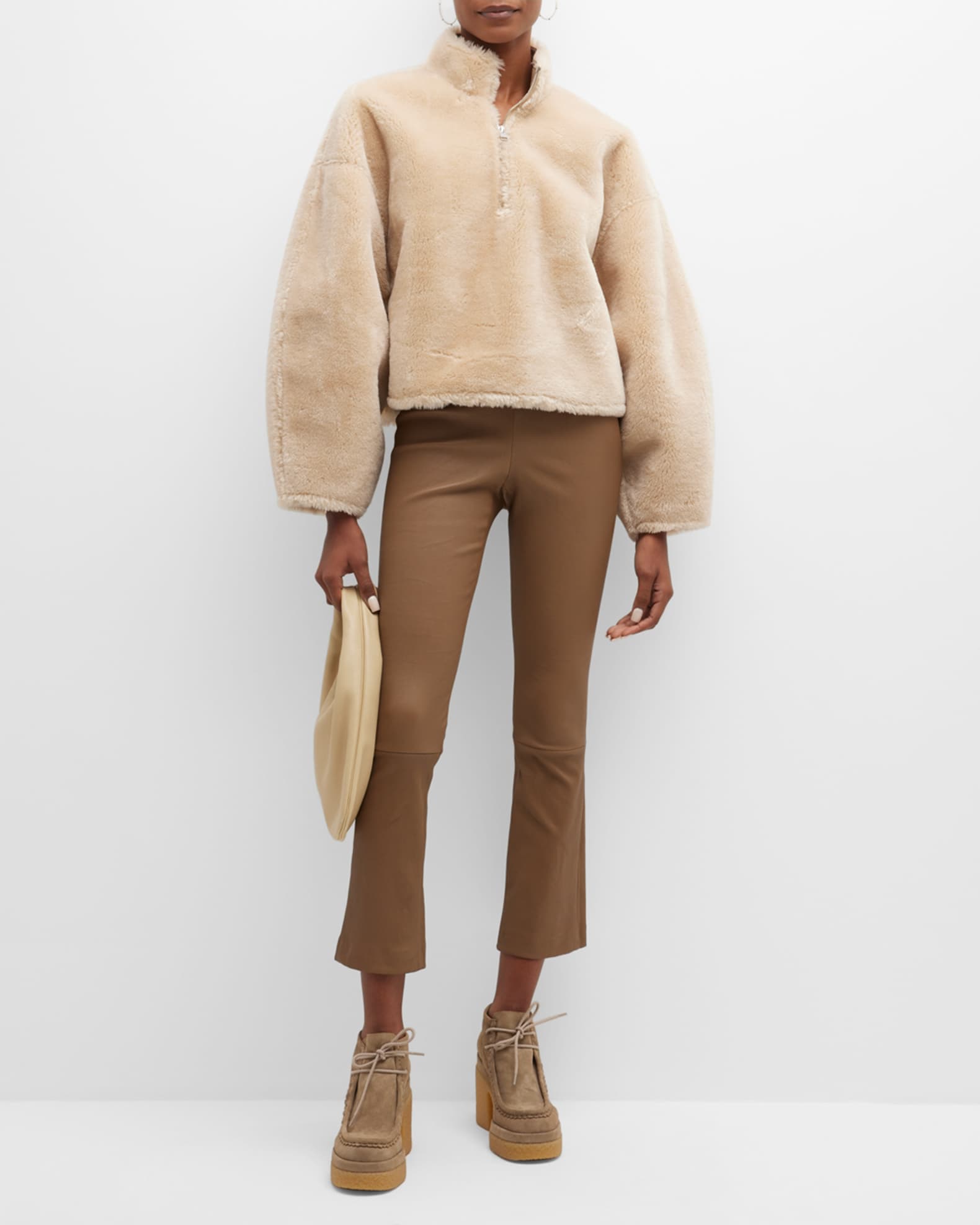 FRAME Oversized ZipFront Popover Neiman Marcus