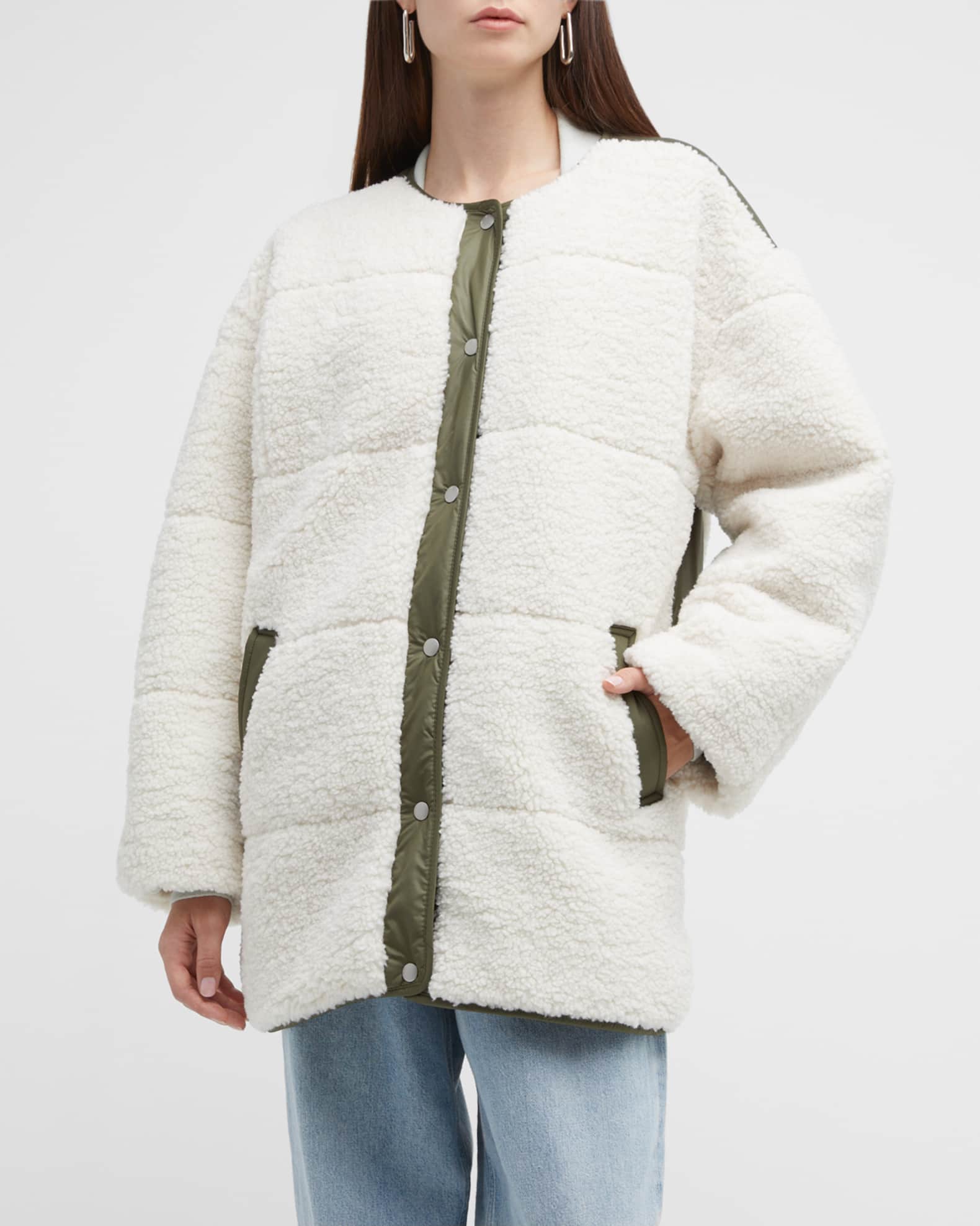 FRAME Oversized Quilted Army Liner Jacket Neiman Marcus