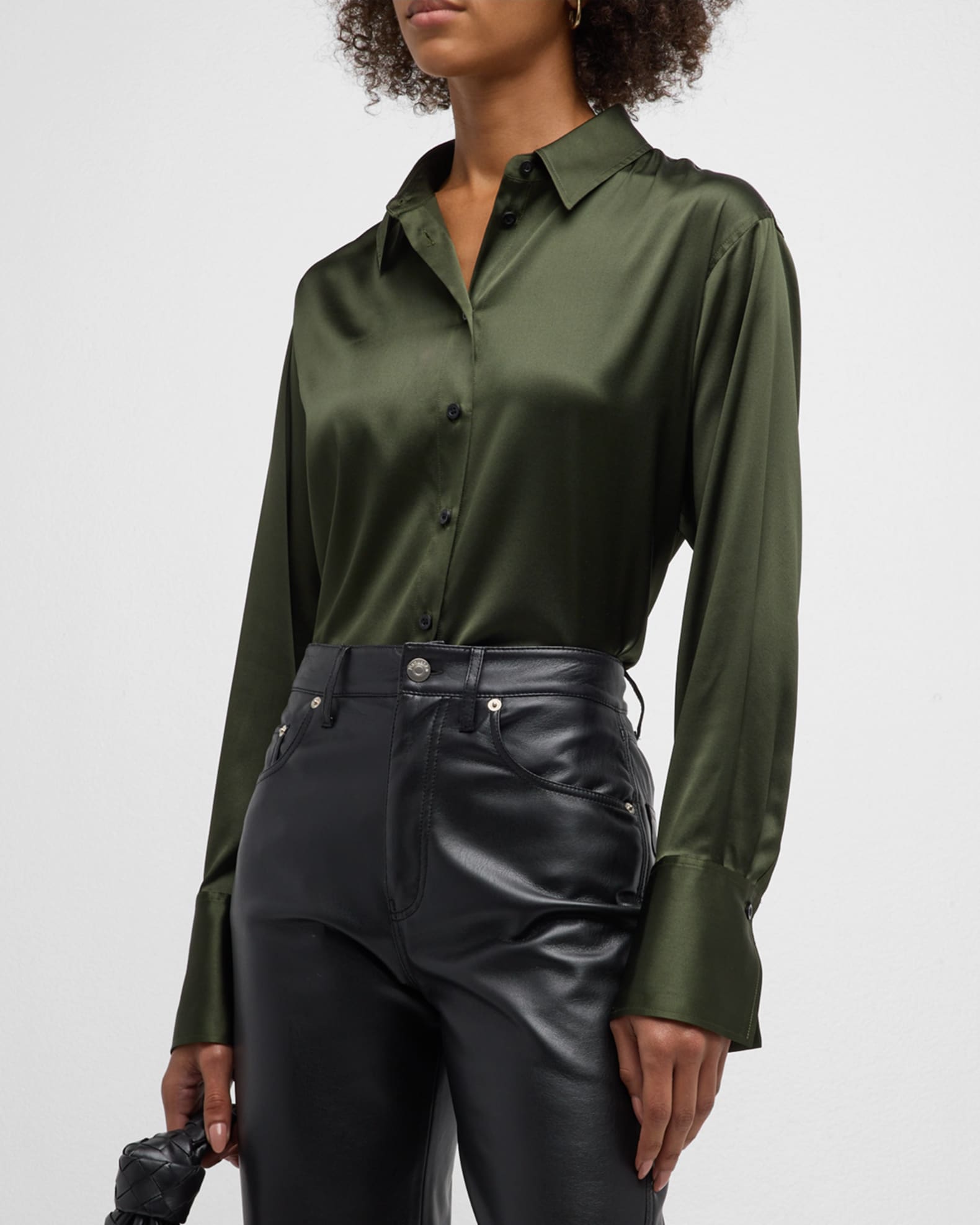 FRAME The Standard Silk Button-Front Shirt | Neiman Marcus
