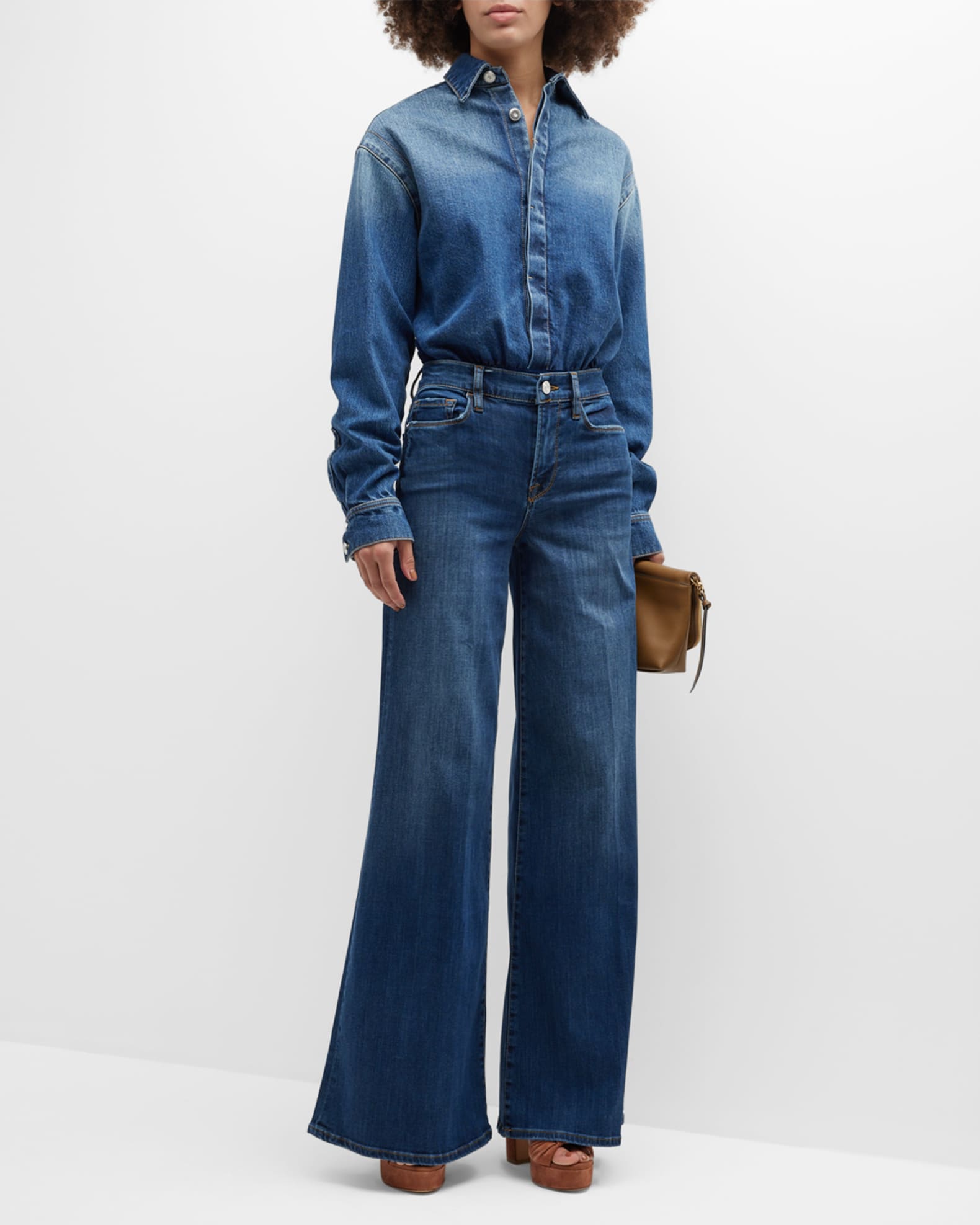 FRAME Le Palazzo High-Rise Wide Jeans | Neiman Marcus