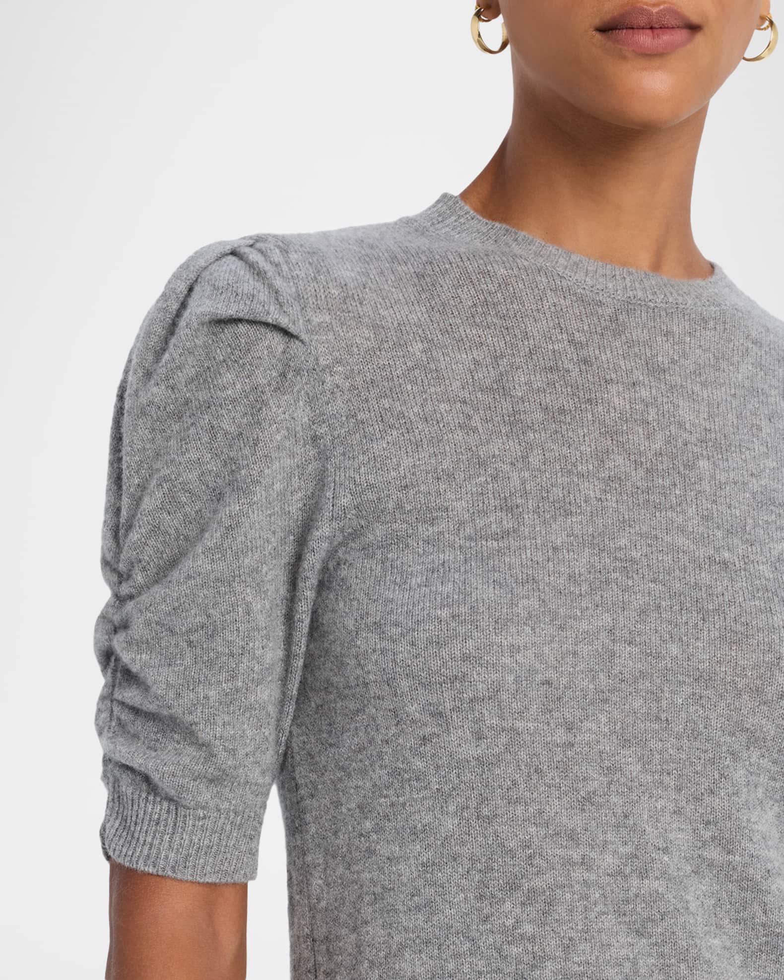 FRAME Ruched Cashmere-Wool Sweater | Neiman Marcus