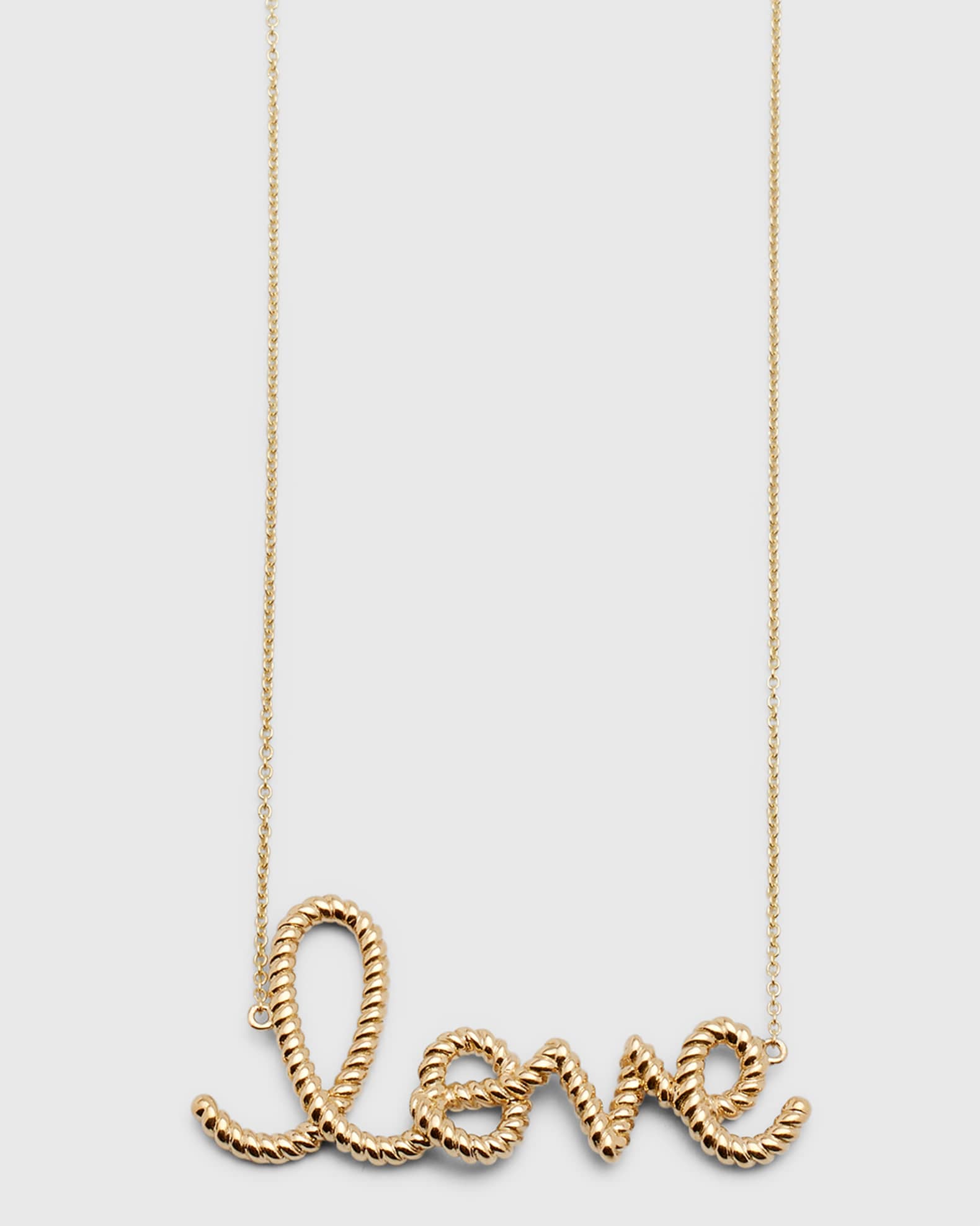 14K Big Love Script Rope Necklace 0