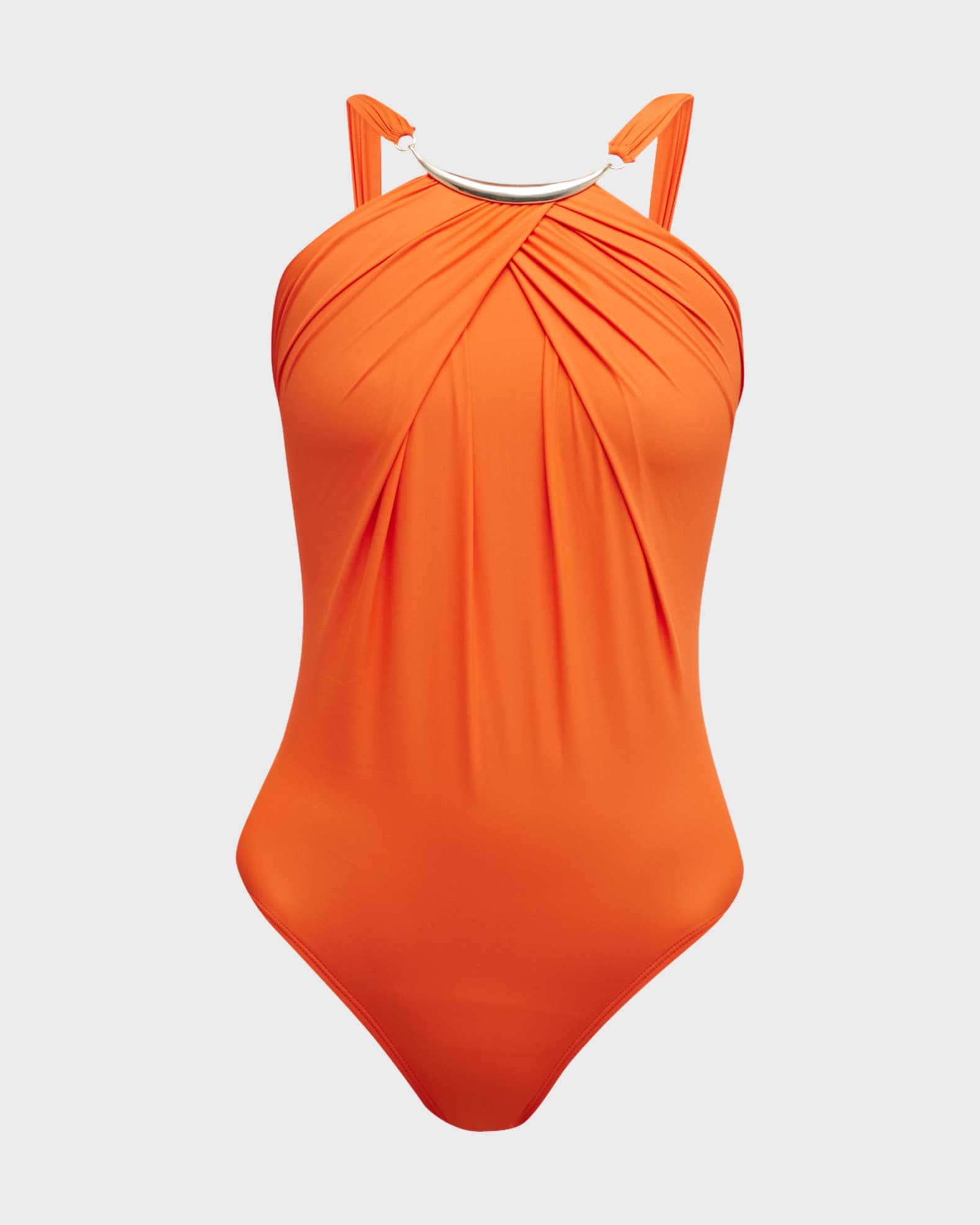 Lenny Niemeyer HighNeck Pleated OnePiece Swimsuit Neiman Marcus
