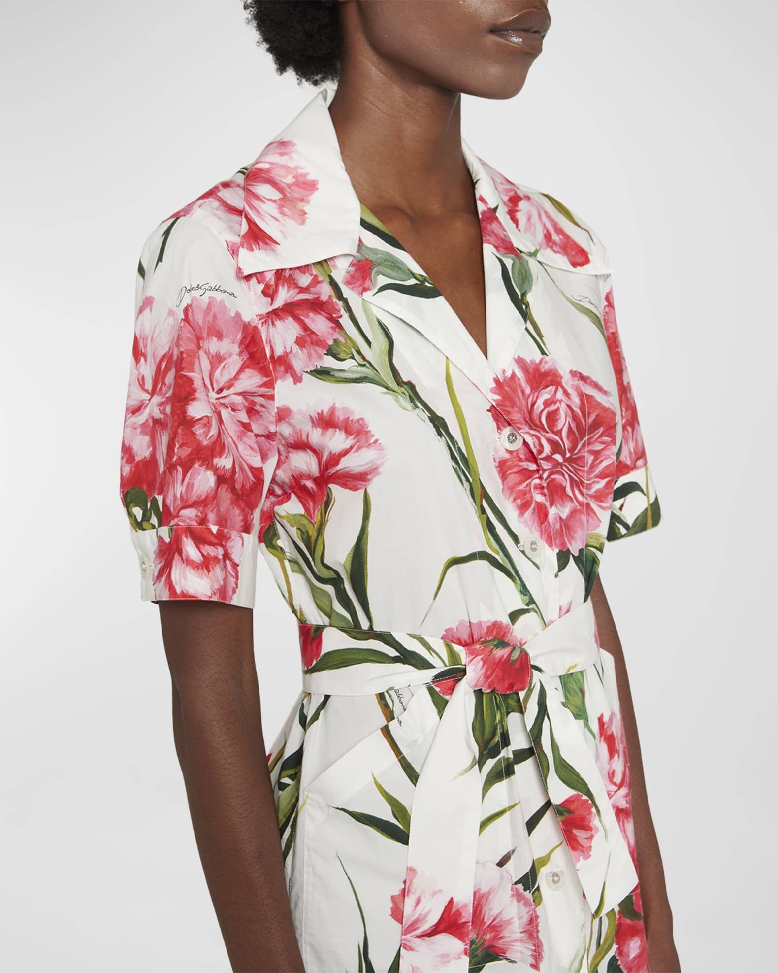 Dolce & Gabbana Multicolor Floral Print Belted Bathrobe Coat Jacket main image 1