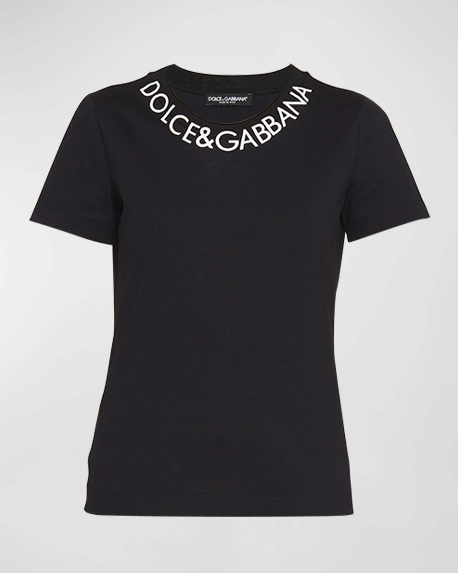 Dolce & Gabbana Yellow Cotton DG Heart Print Crew Neck T-shirt
