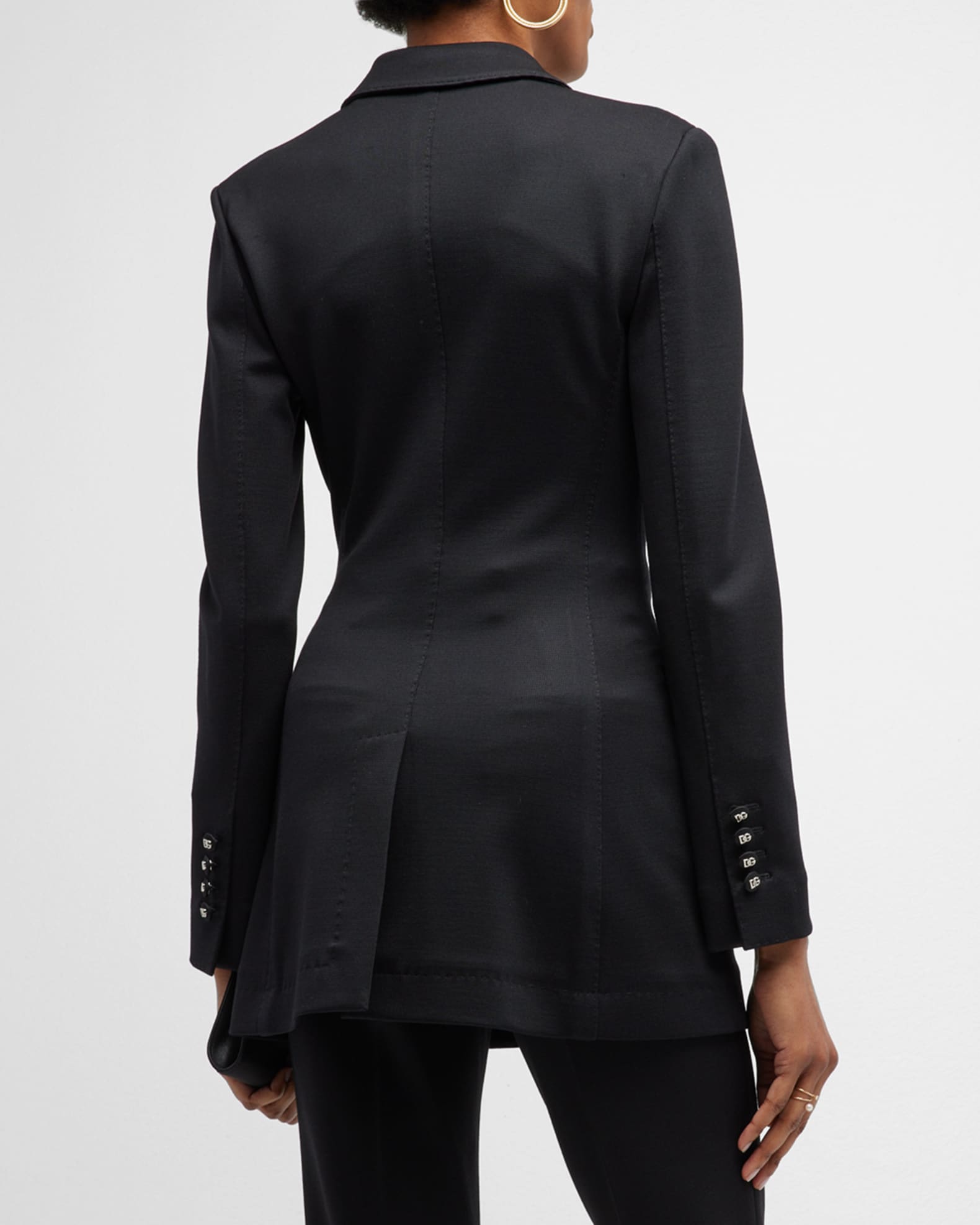 Dolce&Gabbana Long Tailored Blazer Jacket with Button Detail