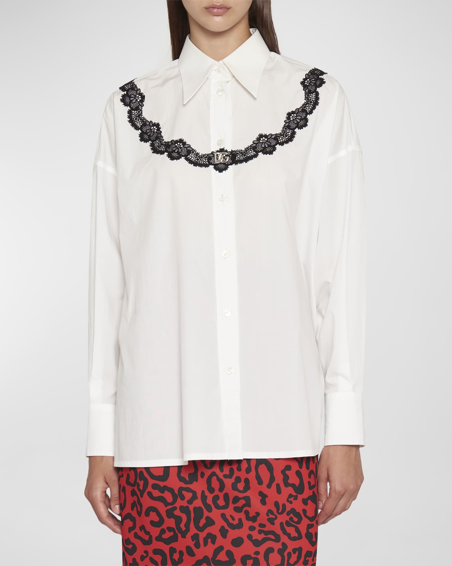 Dolce & Gabbana White Cotton Collared Long Sleeves Shirt Top main image 0