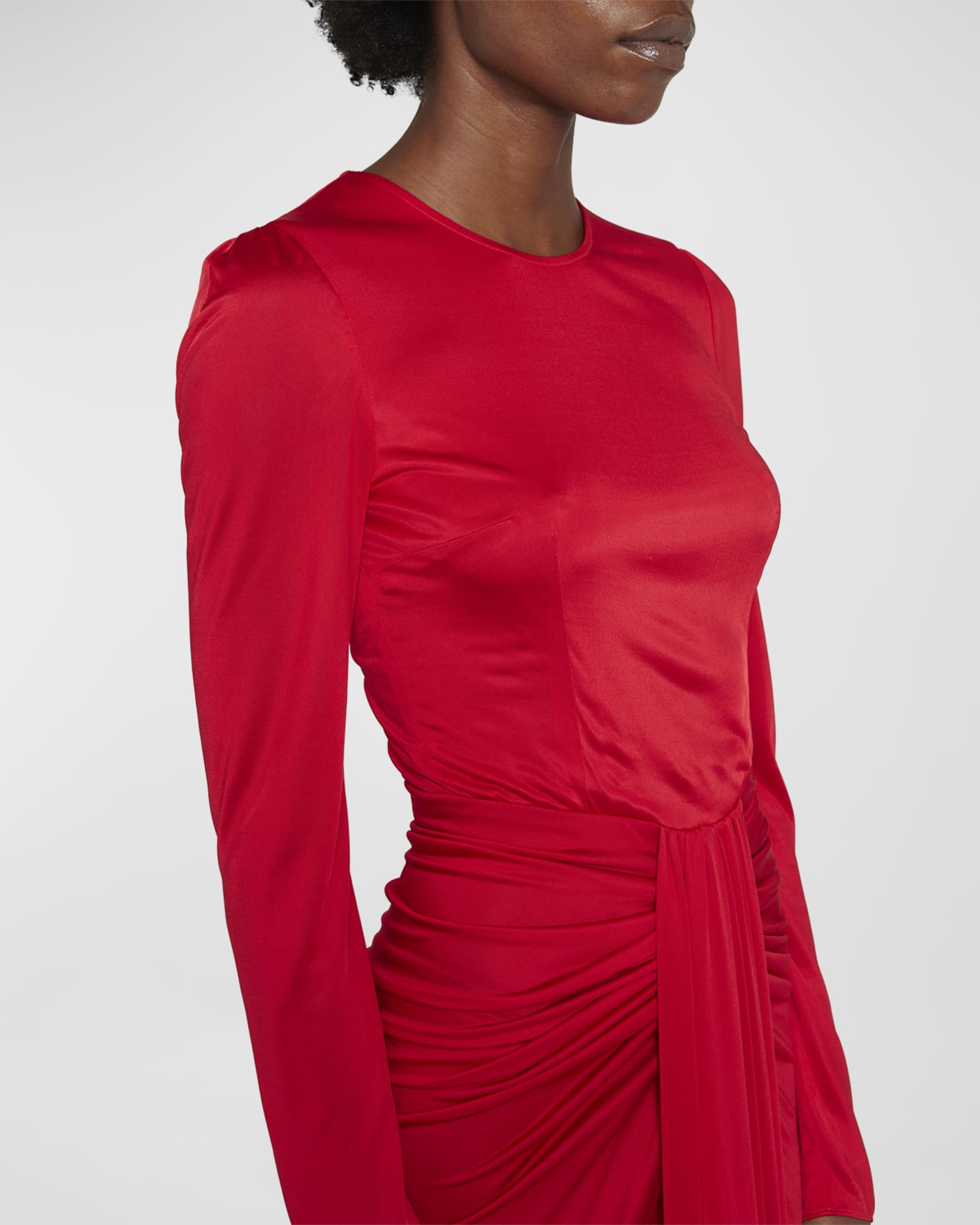Adorable Ruched Evening Gown with a Plunging Neckline 2776 main image 0