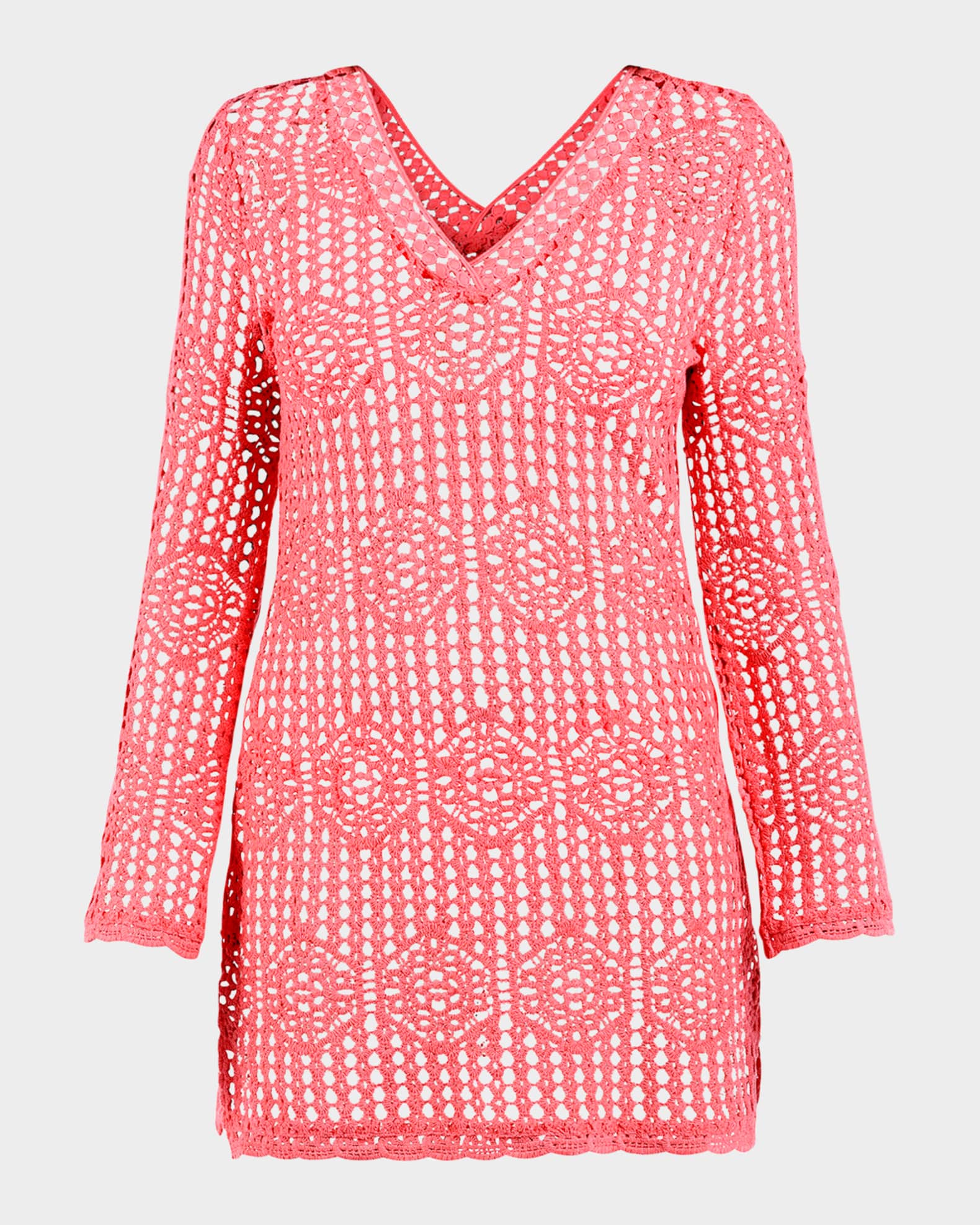 La Blanca Waverly Crochet V-Neck Tunic | Neiman Marcus