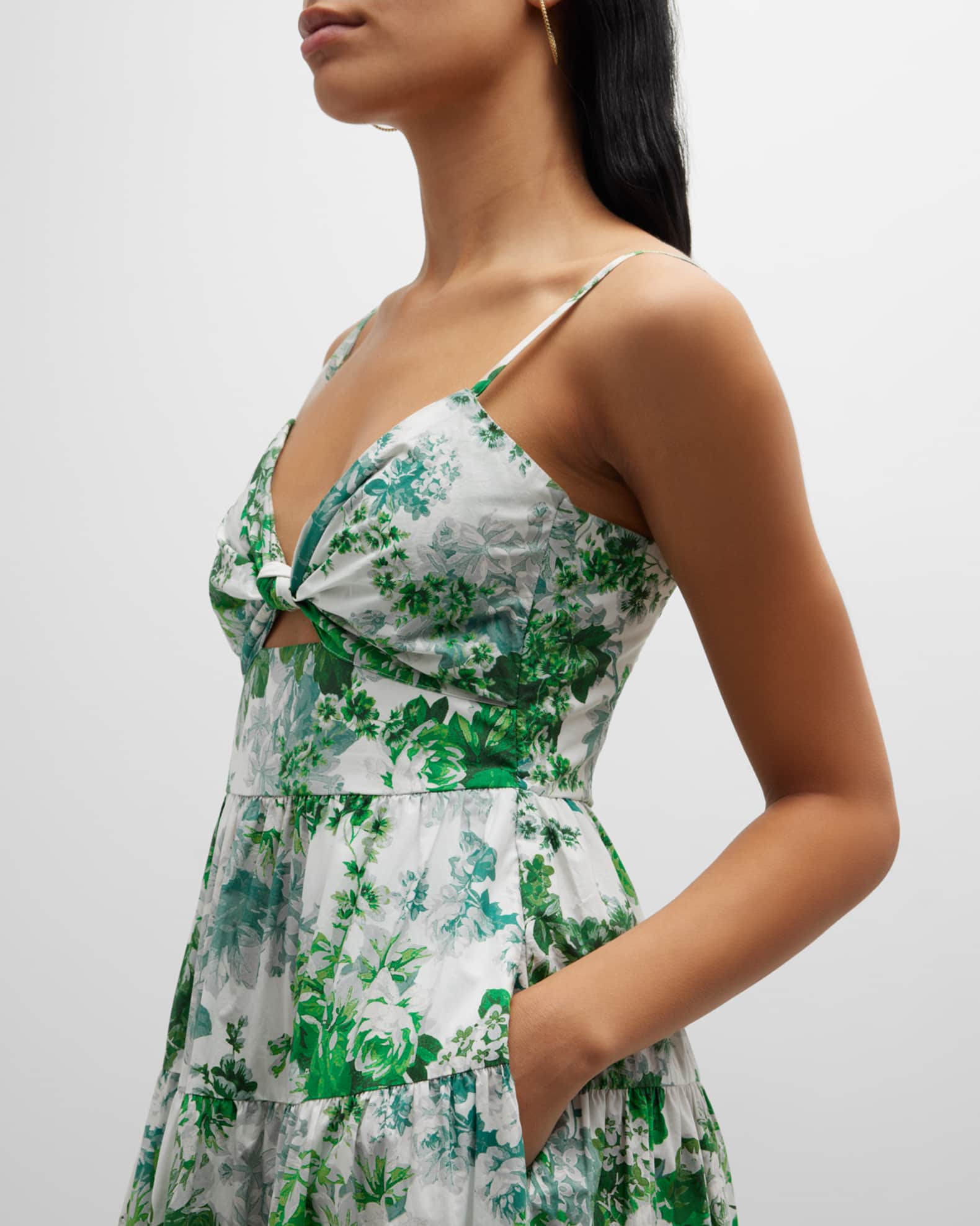 Cara Cara Delilah Floral Cotton Spaghetti-Strap Maxi Dress | Neiman Marcus