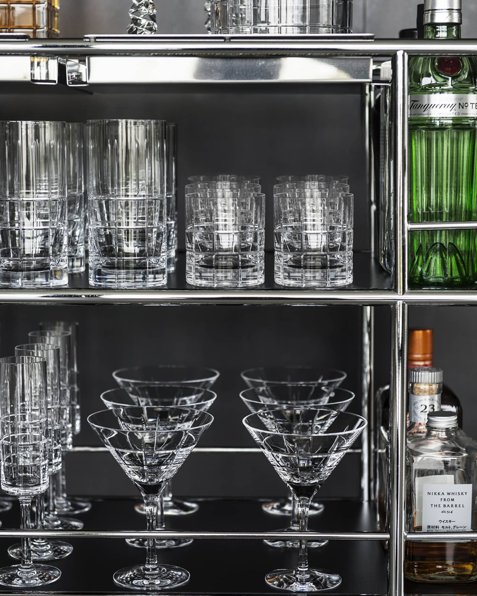 53-Piece Crystal Bar Cart  1