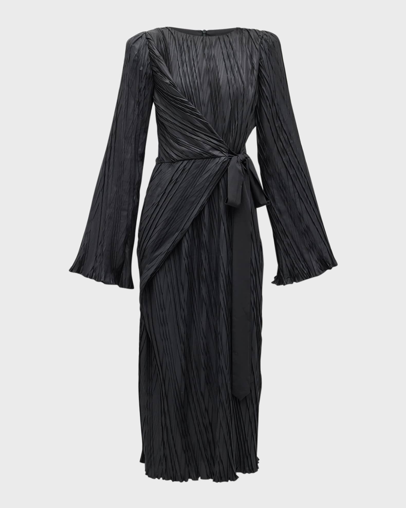 Rohe Pleated Midi Wrap Dress Neiman Marcus