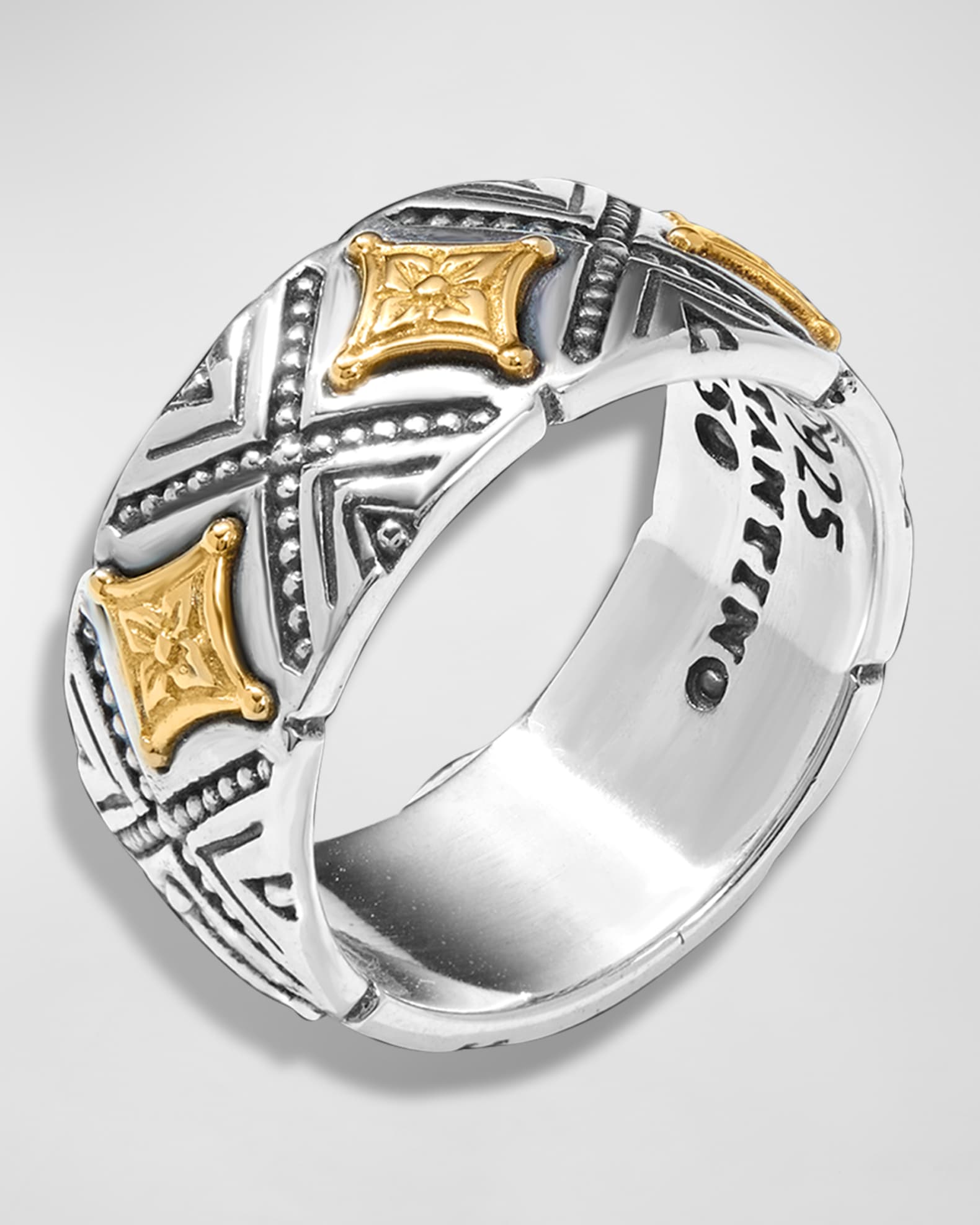 Konstantino Dome Sterling Silver and 18K Gold Ring Neiman Marcus