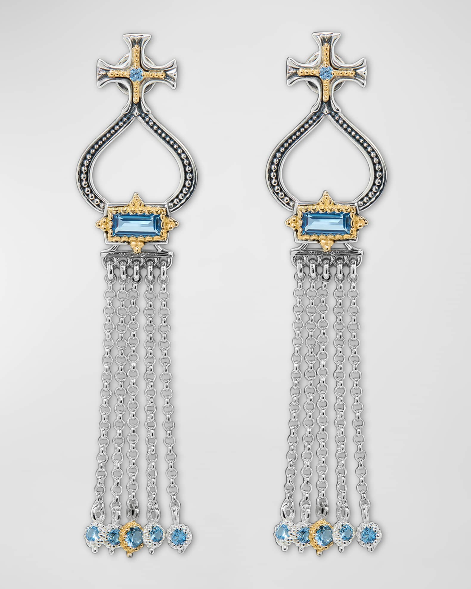 Dome Spinel Tassel Earrings 0