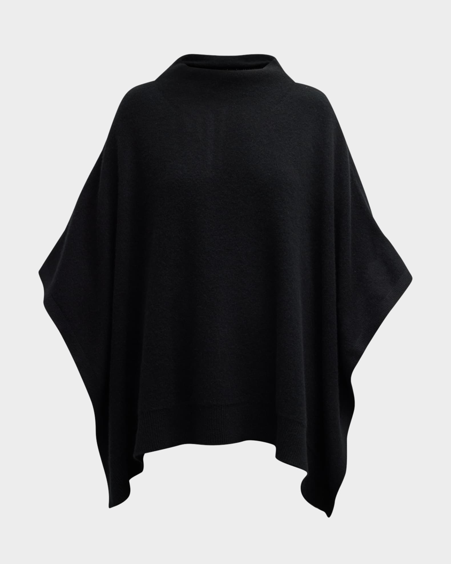 Funnel Neck Knit Cashmere Poncho  0