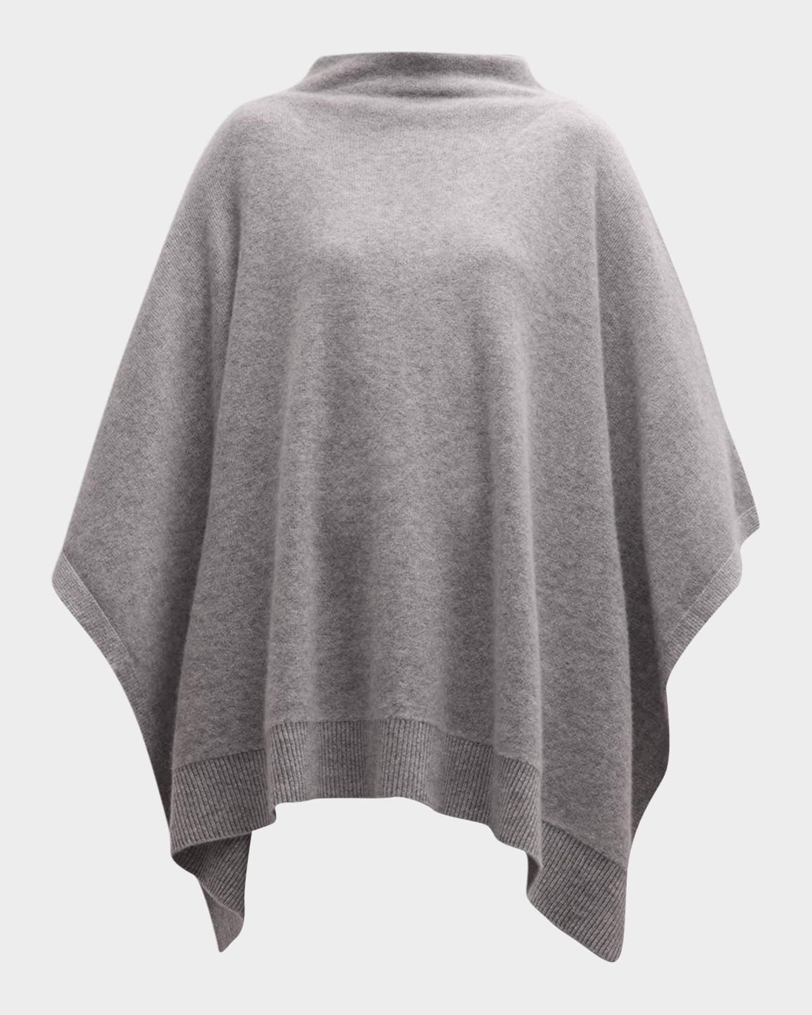Funnel Neck Knit Cashmere Poncho  0