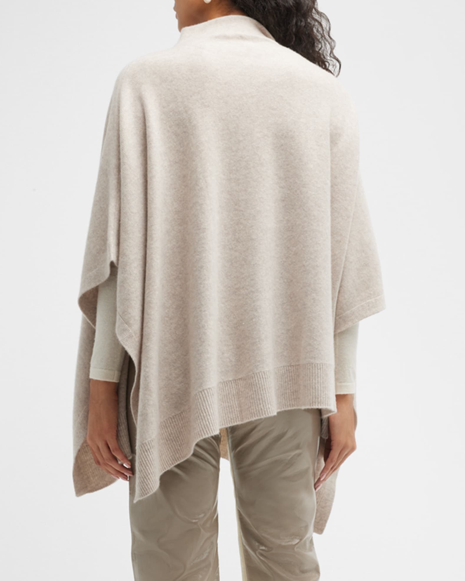 Vince Funnel Neck Knit Cashmere Poncho Neiman Marcus