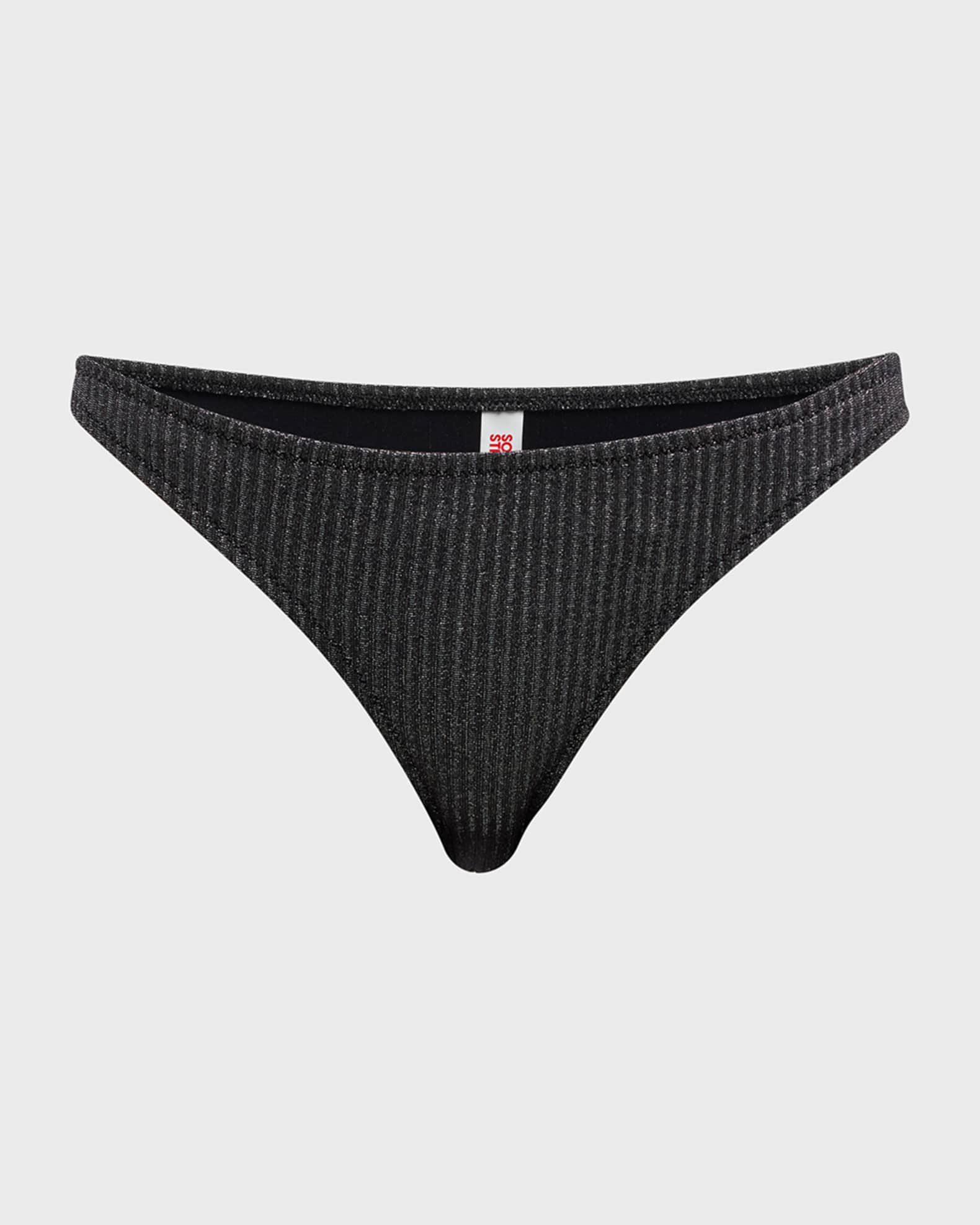 Solid and Striped The Rachel Lurex Rib Bikini Bottoms | Neiman Marcus