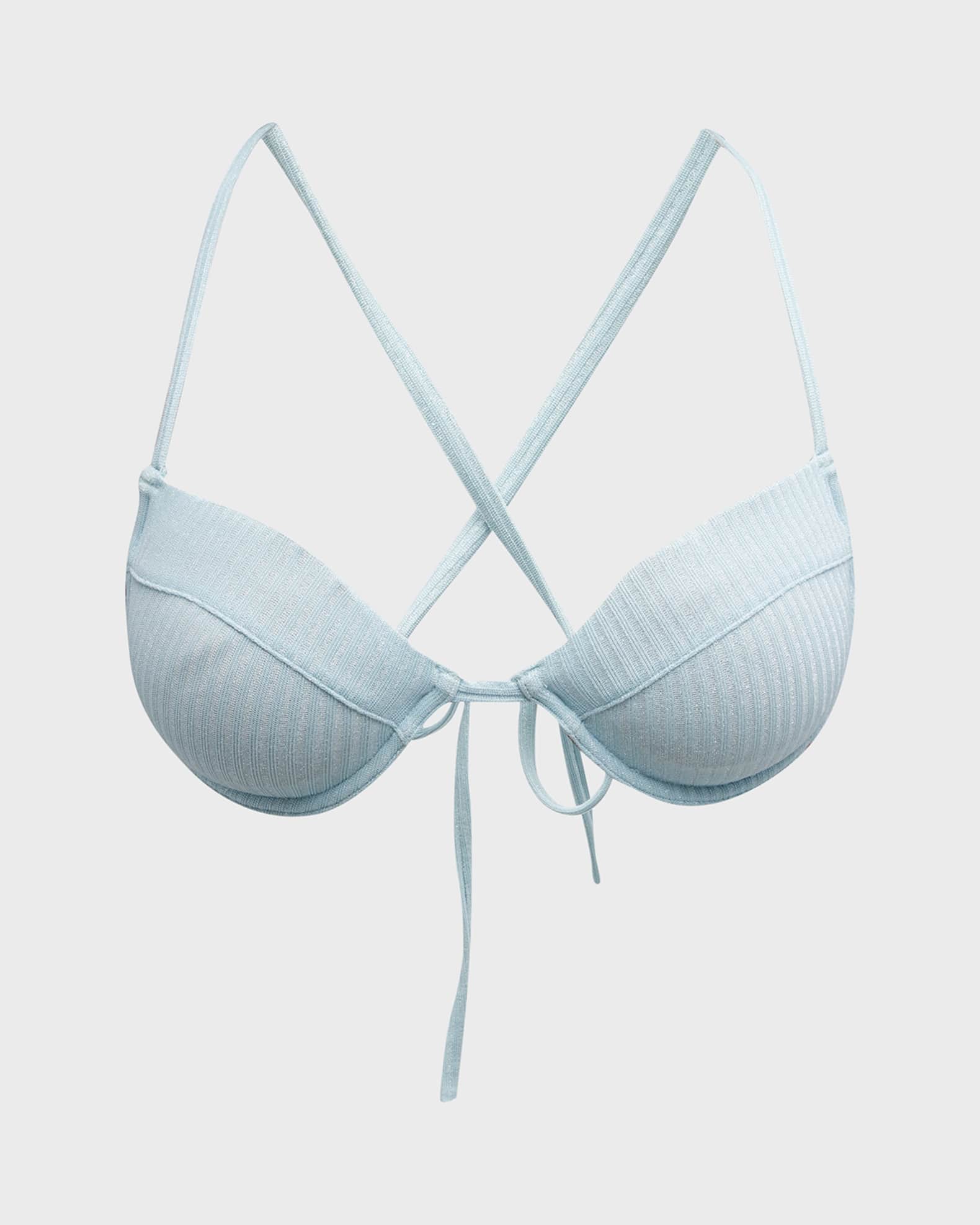 Solid and Striped The Sienna Lurex Rib Bikini Top | Neiman Marcus